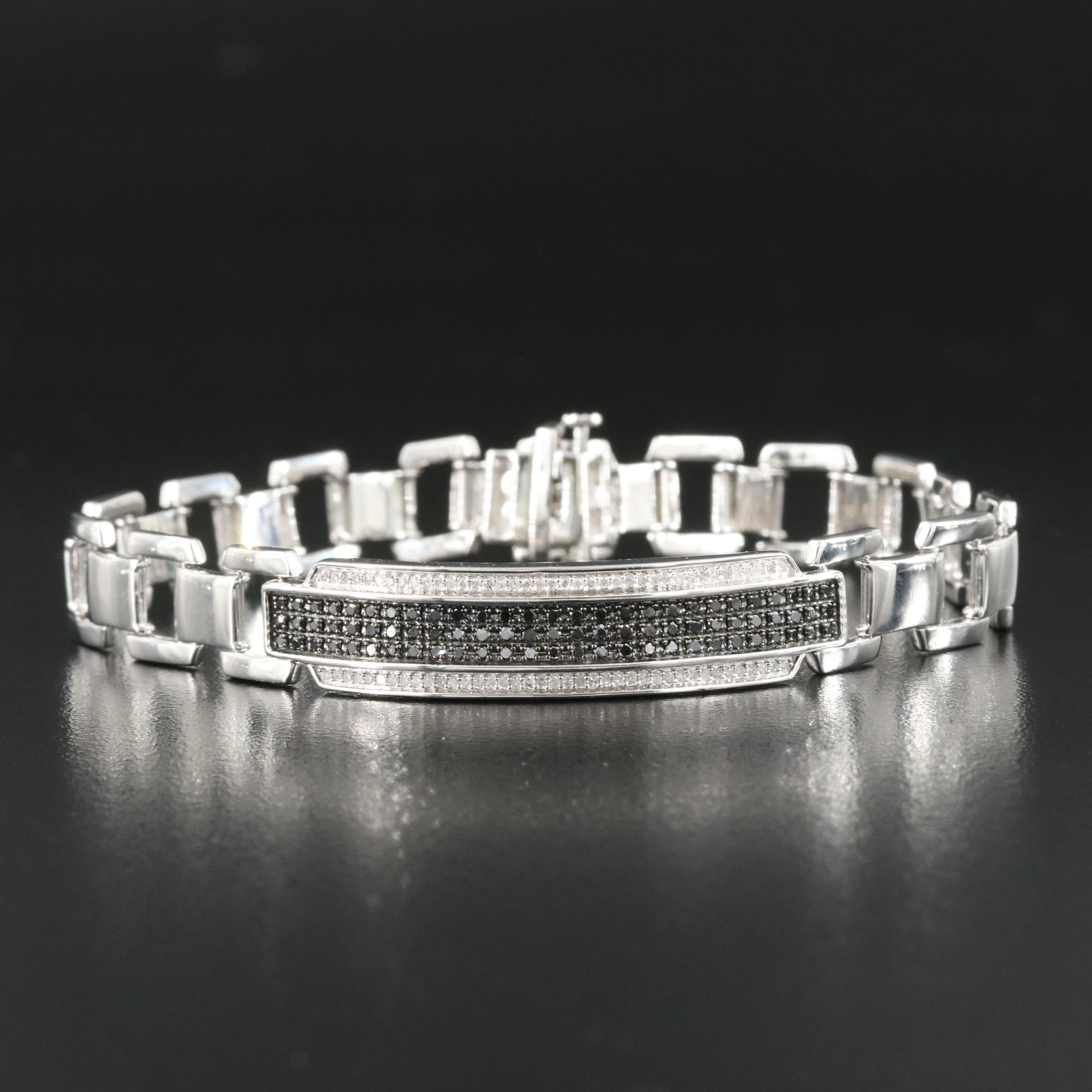 Sterling 1.02 CTW Diamond Identification Bracelet