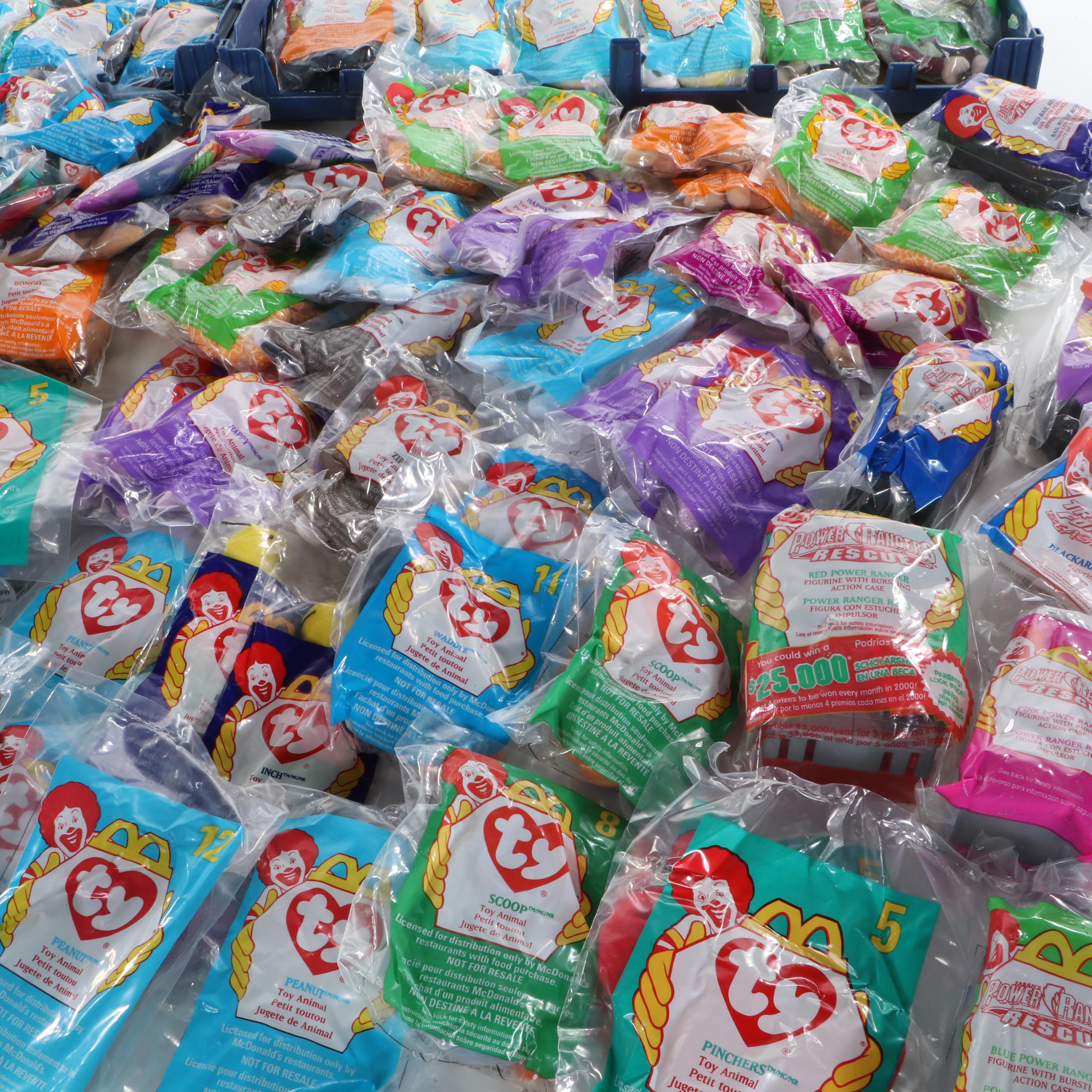 McDonald's Ty Teenie Beanie Babies and More Toys with Peanuts, Power Rangers