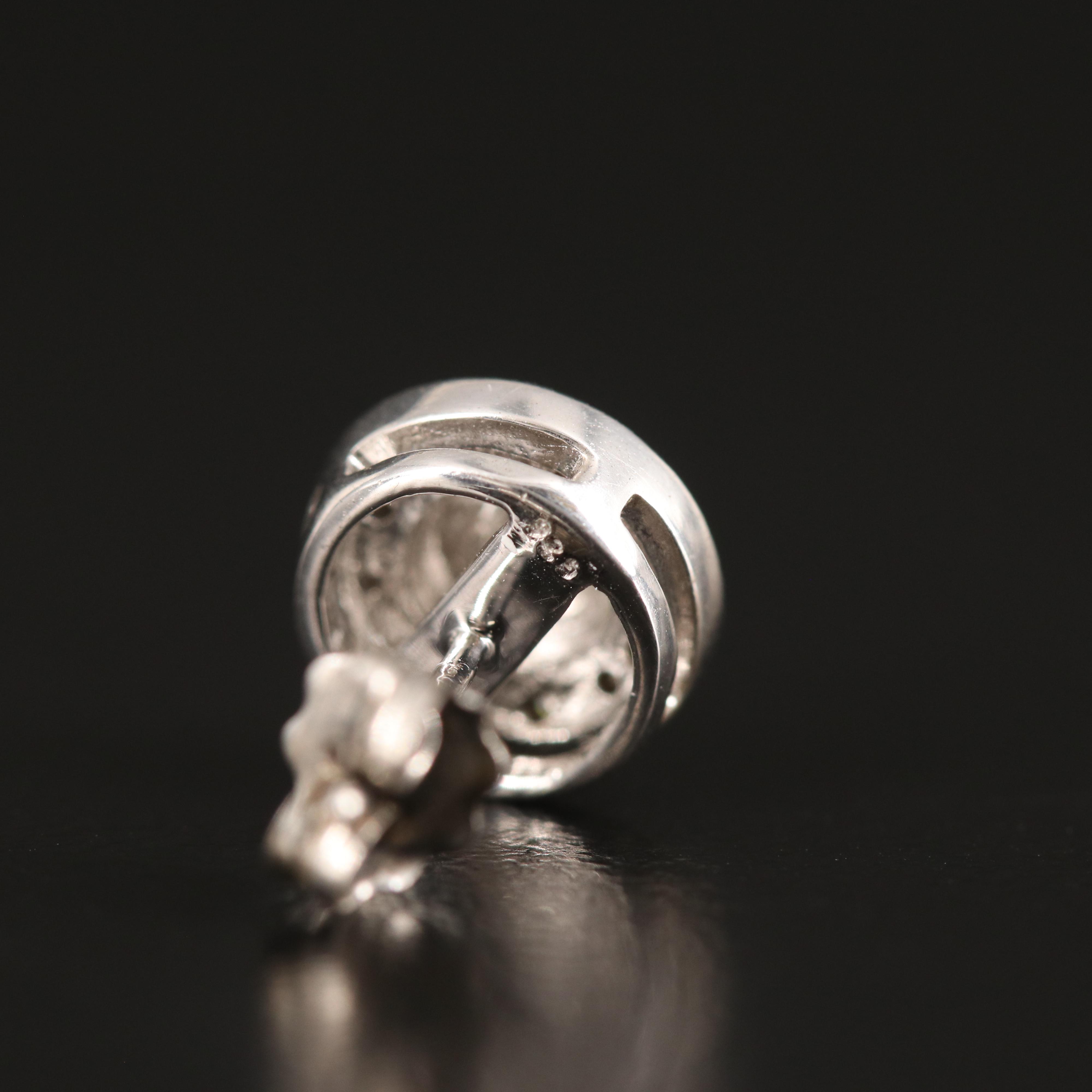 Sterling Diamond Stud Earrings