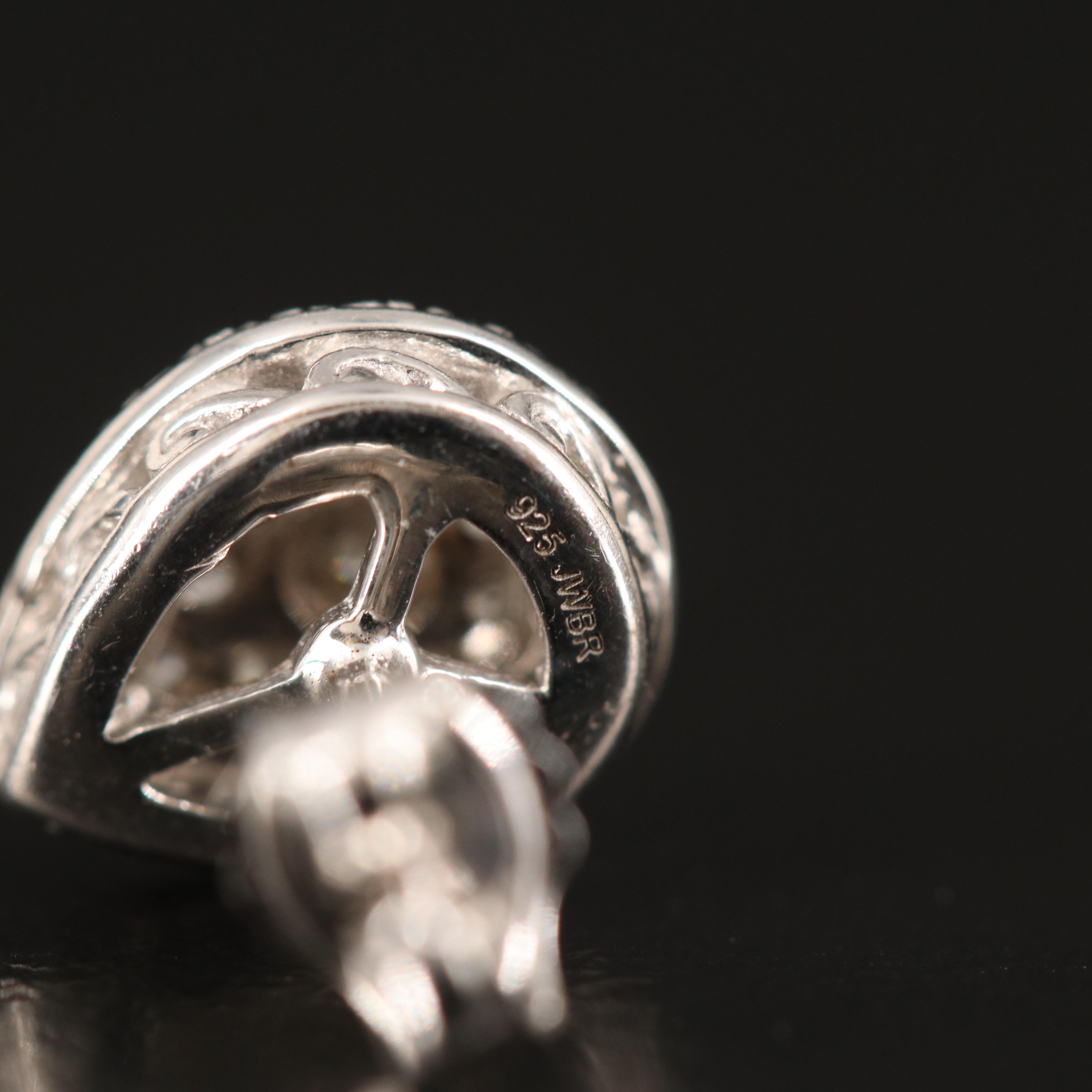 Sterling Diamond Teardrop Earrings