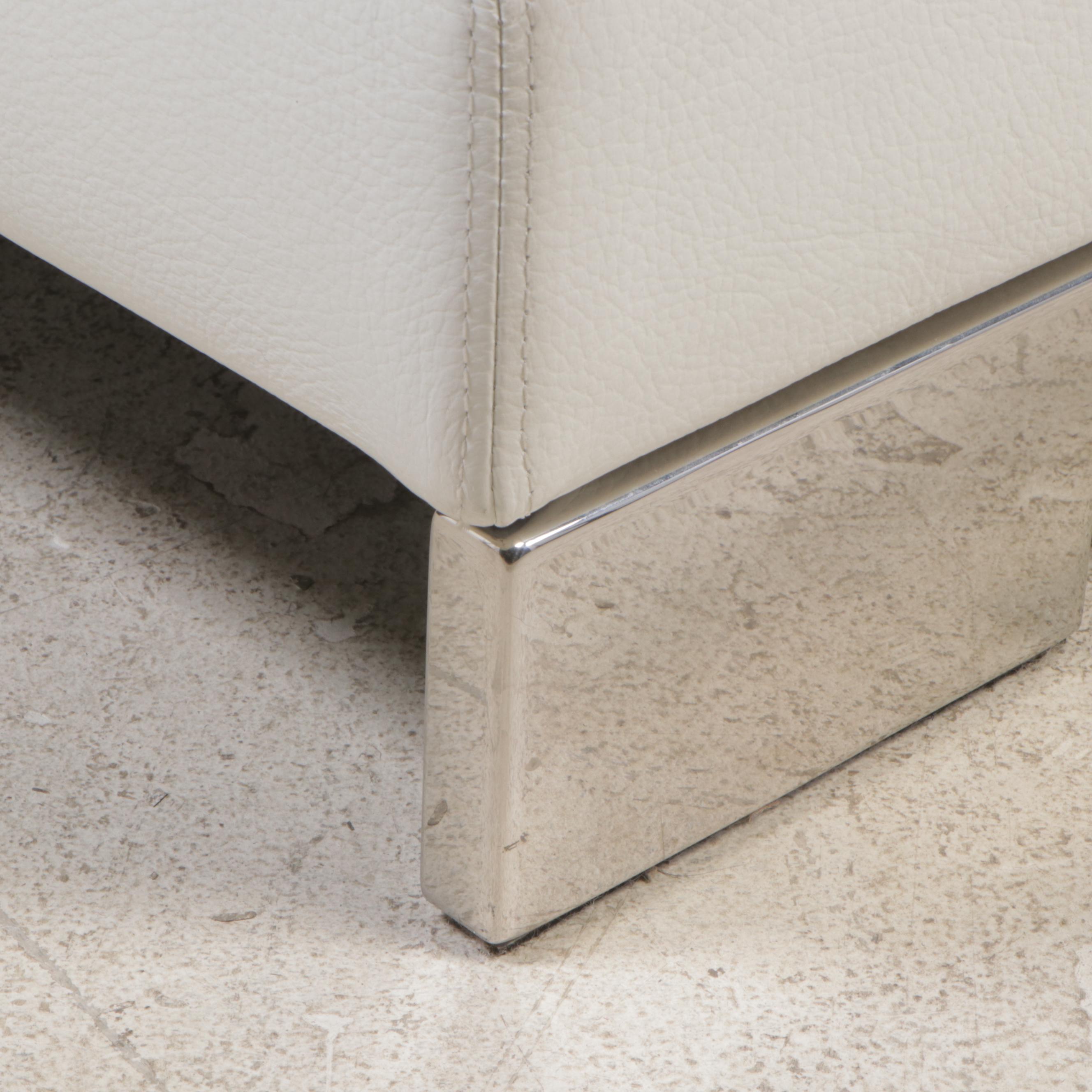 Molteni & C.,Three-Piece Italian Leather Sectional Sofa with Pillows