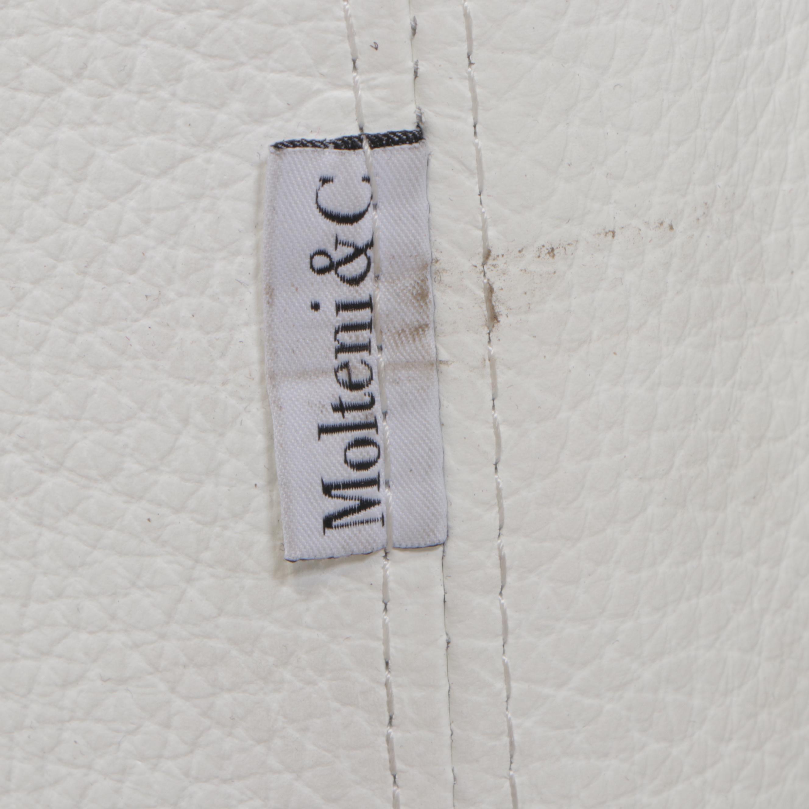 Molteni & C.,Three-Piece Italian Leather Sectional Sofa with Pillows