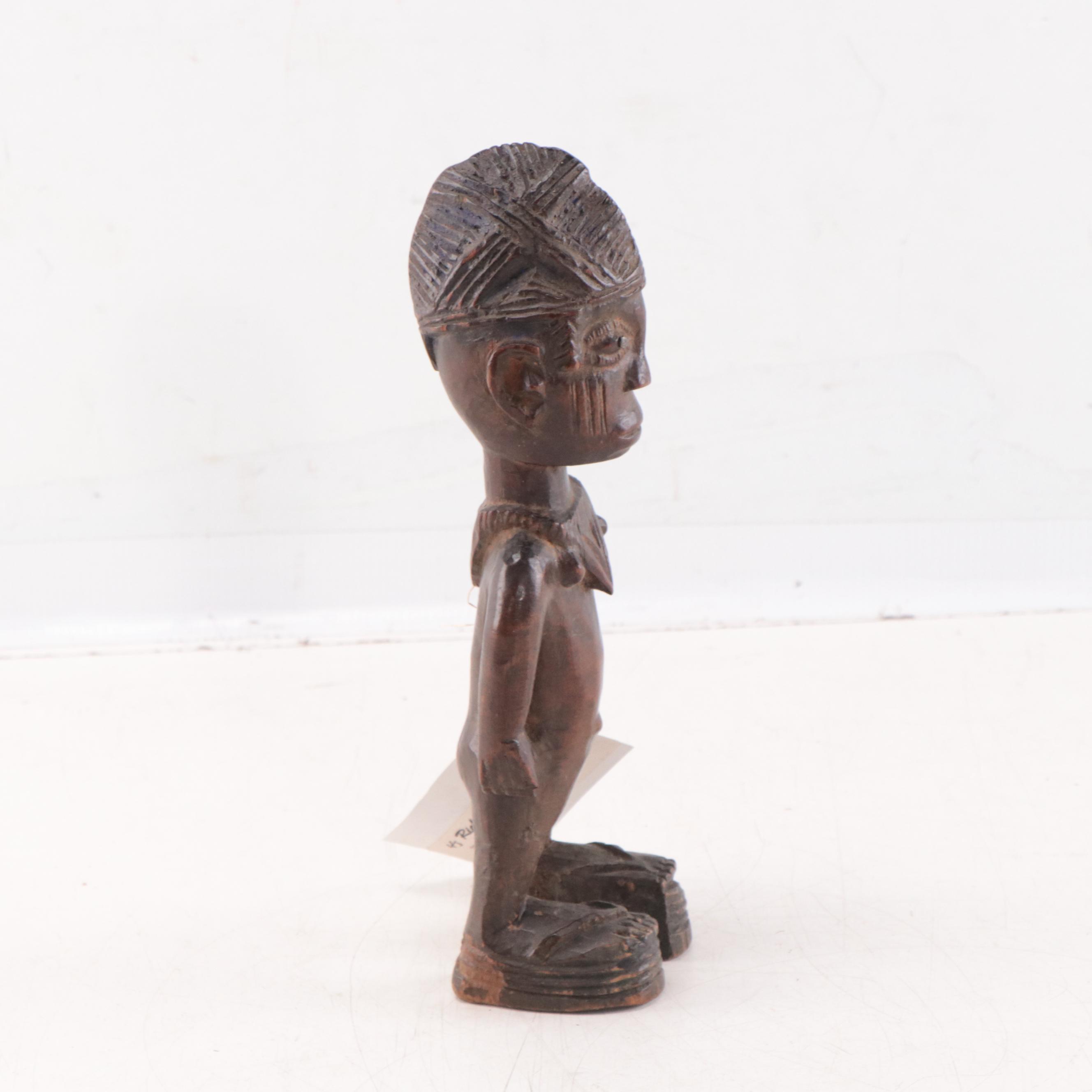 Nigerian Yoruba Carved Wood Ere Ibeji Figure, Mid-20th Century