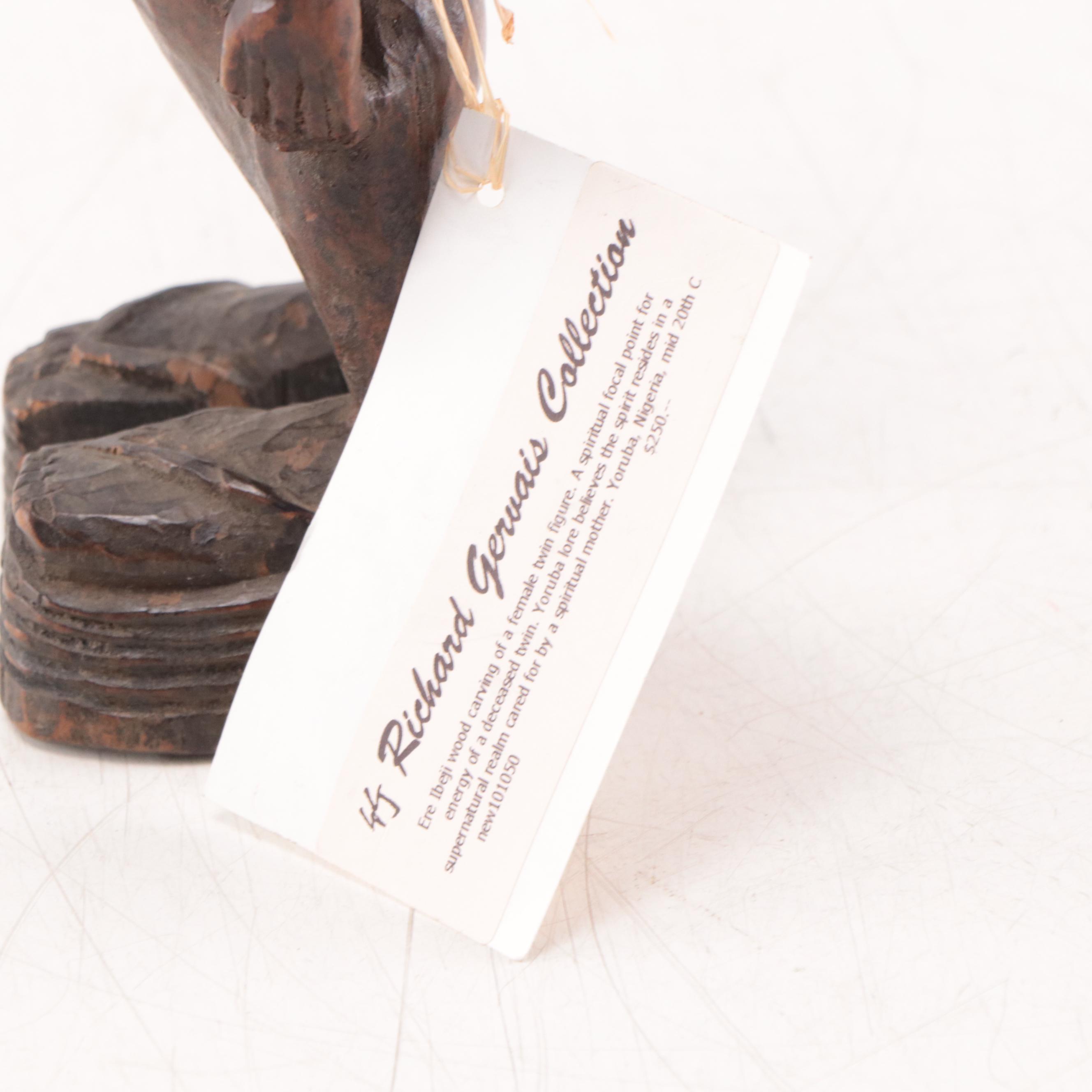 Nigerian Yoruba Carved Wood Ere Ibeji Figure, Mid-20th Century