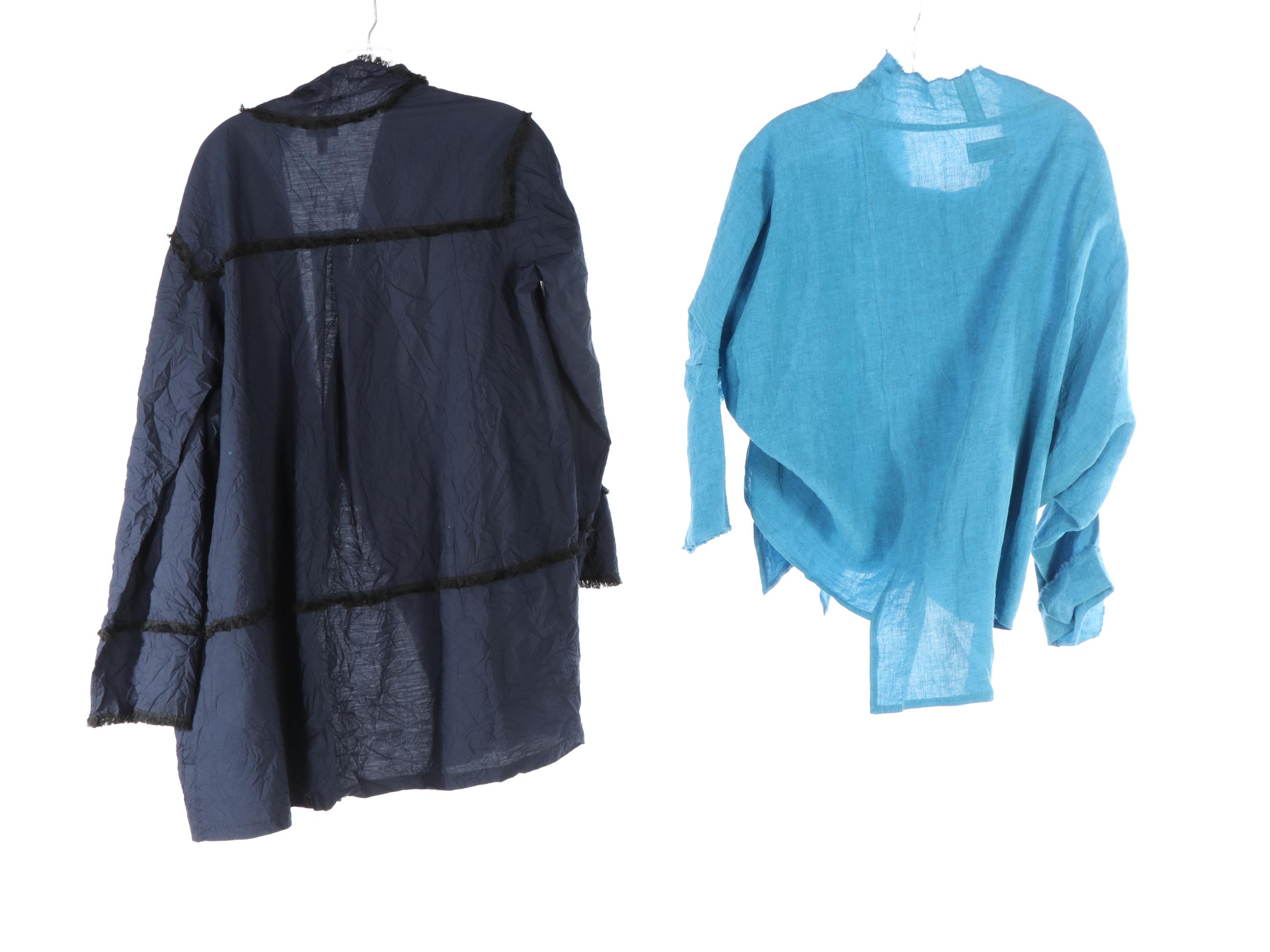 Terry Macey and Ray Harris Linen Top and Crinkle Cardigan