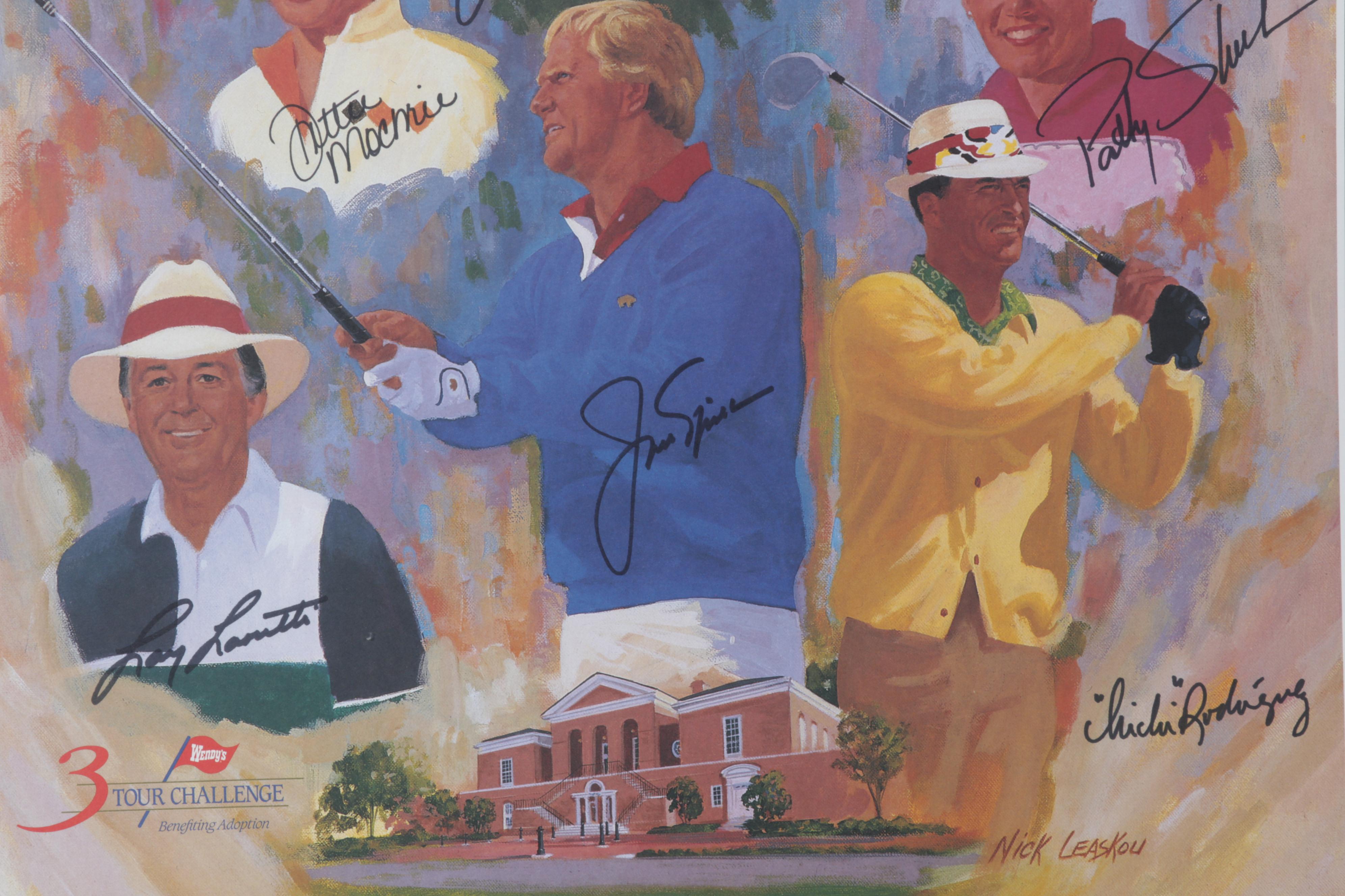 Jack Nicklaus Signed 1992 Wendy's Three-Tour Challenge Poster