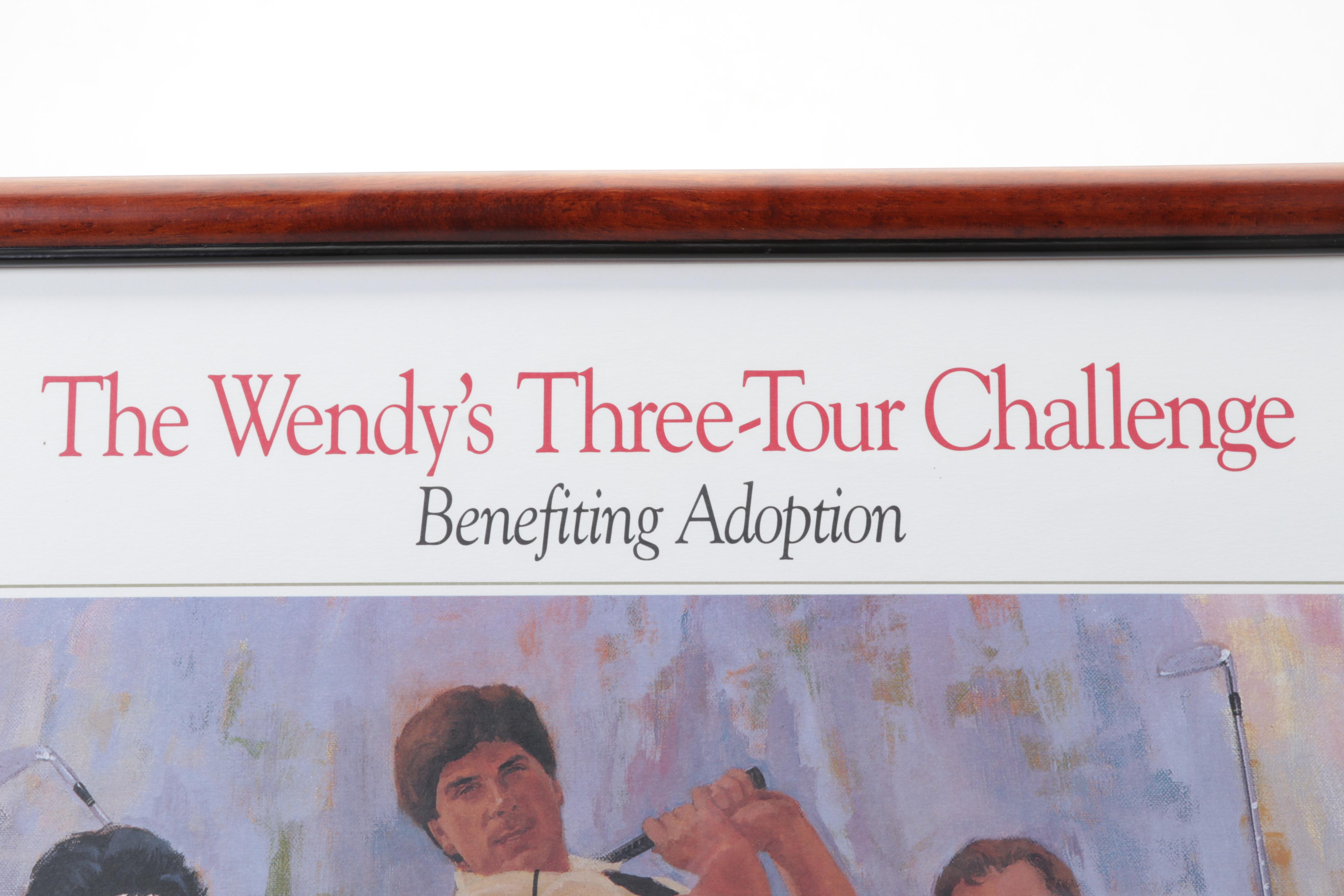 Jack Nicklaus Signed 1992 Wendy's Three-Tour Challenge Poster