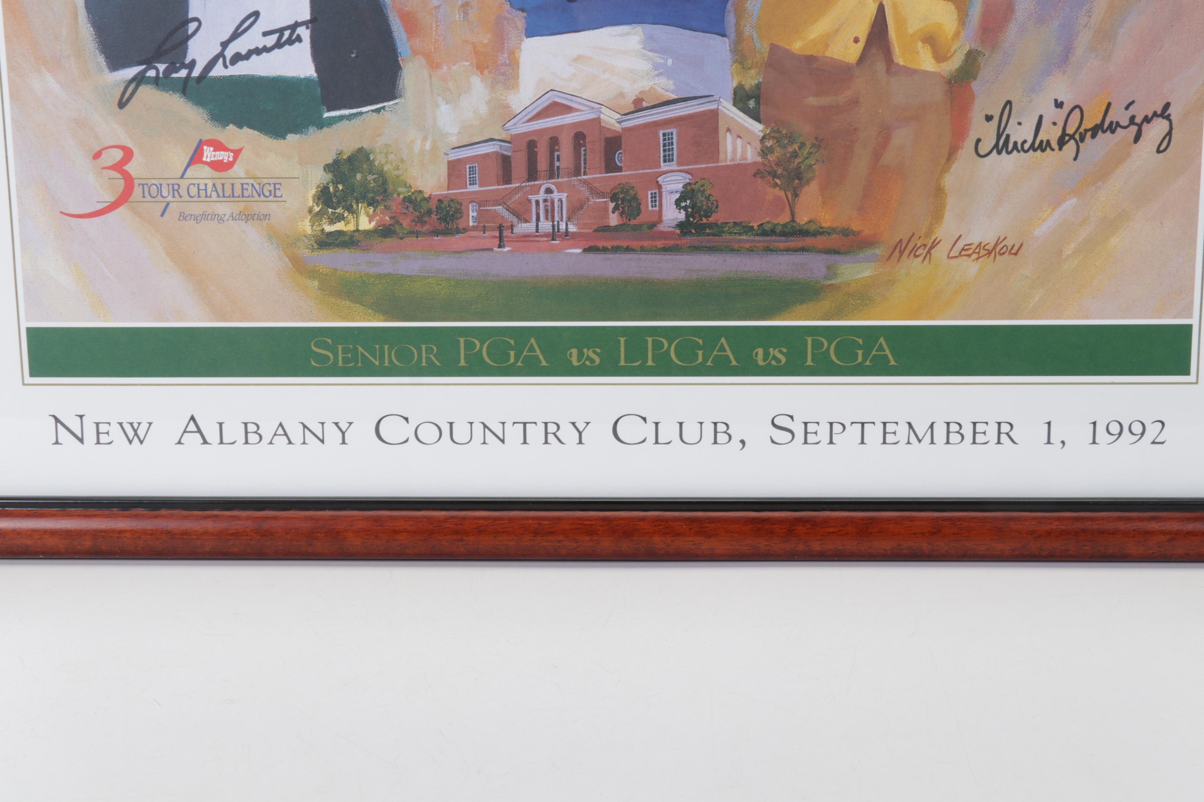 Jack Nicklaus Signed 1992 Wendy's Three-Tour Challenge Poster