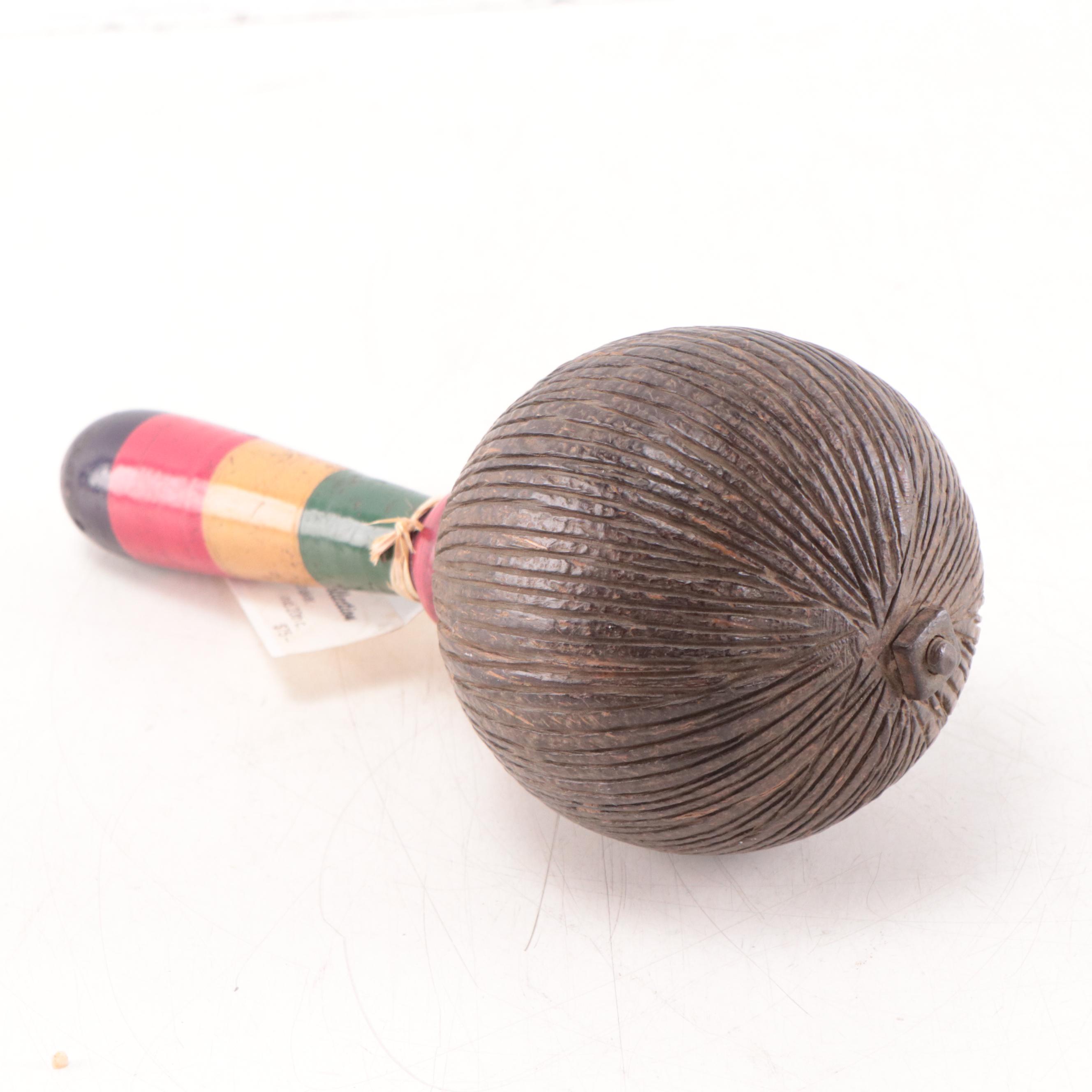 Carved Wood Objects Including Shaker, Mid-20th Century