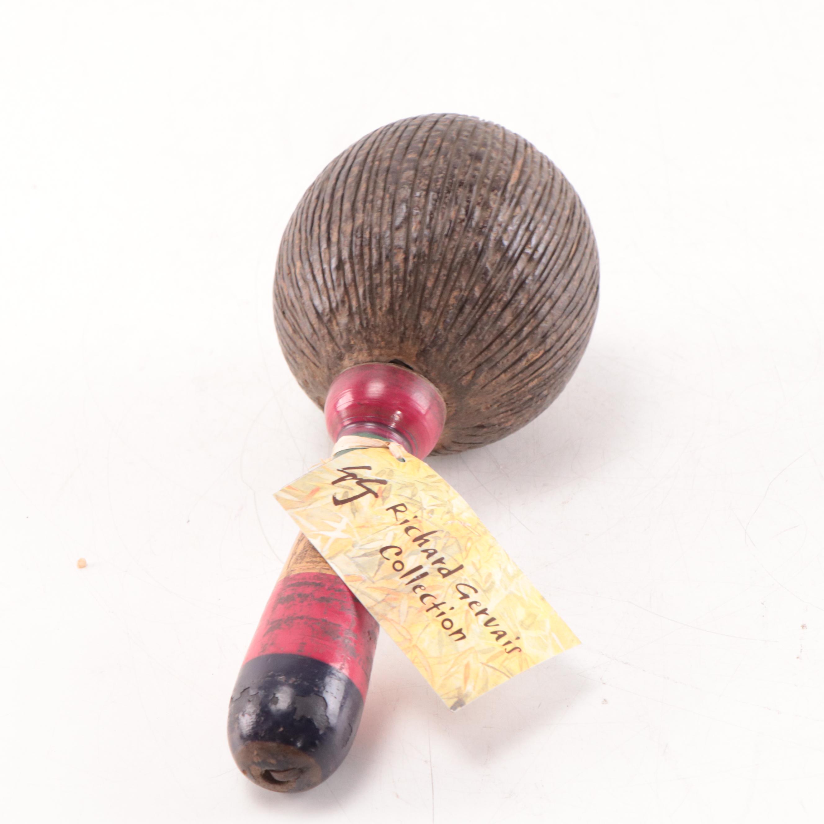 Carved Wood Objects Including Shaker, Mid-20th Century