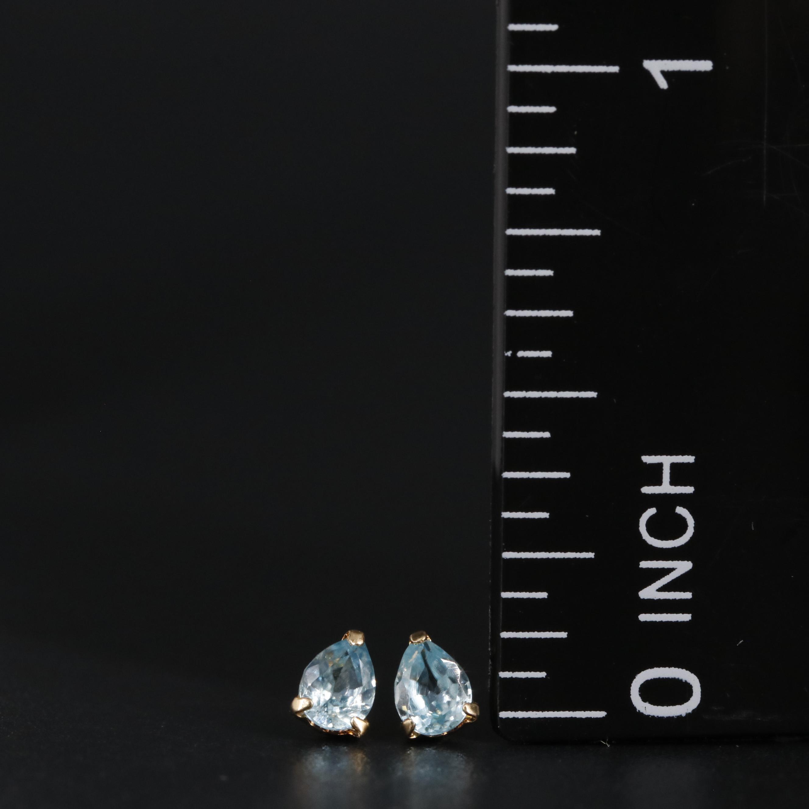 18K 0.40 CTW Blue Zircon Stud Earrings