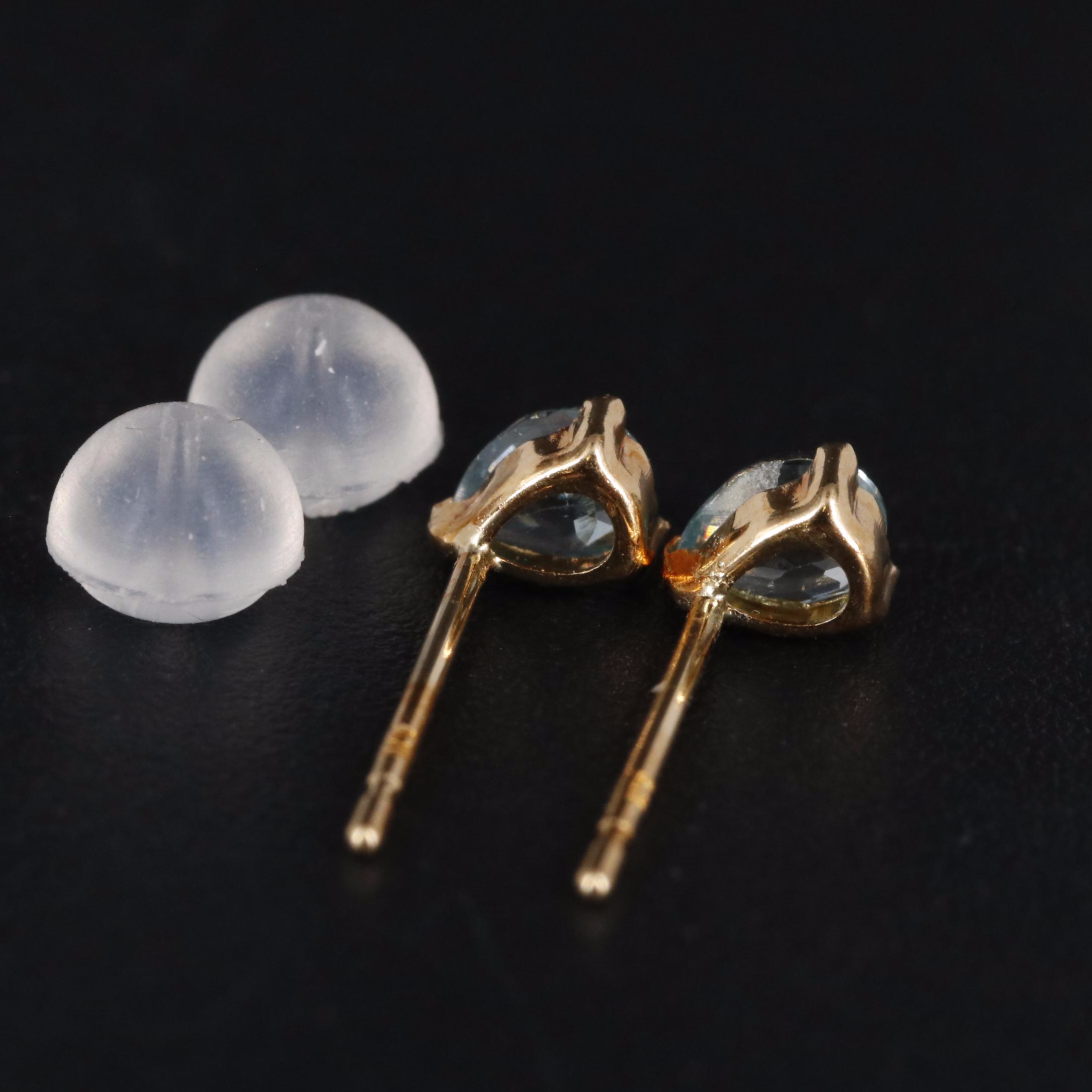 18K 0.40 CTW Blue Zircon Stud Earrings