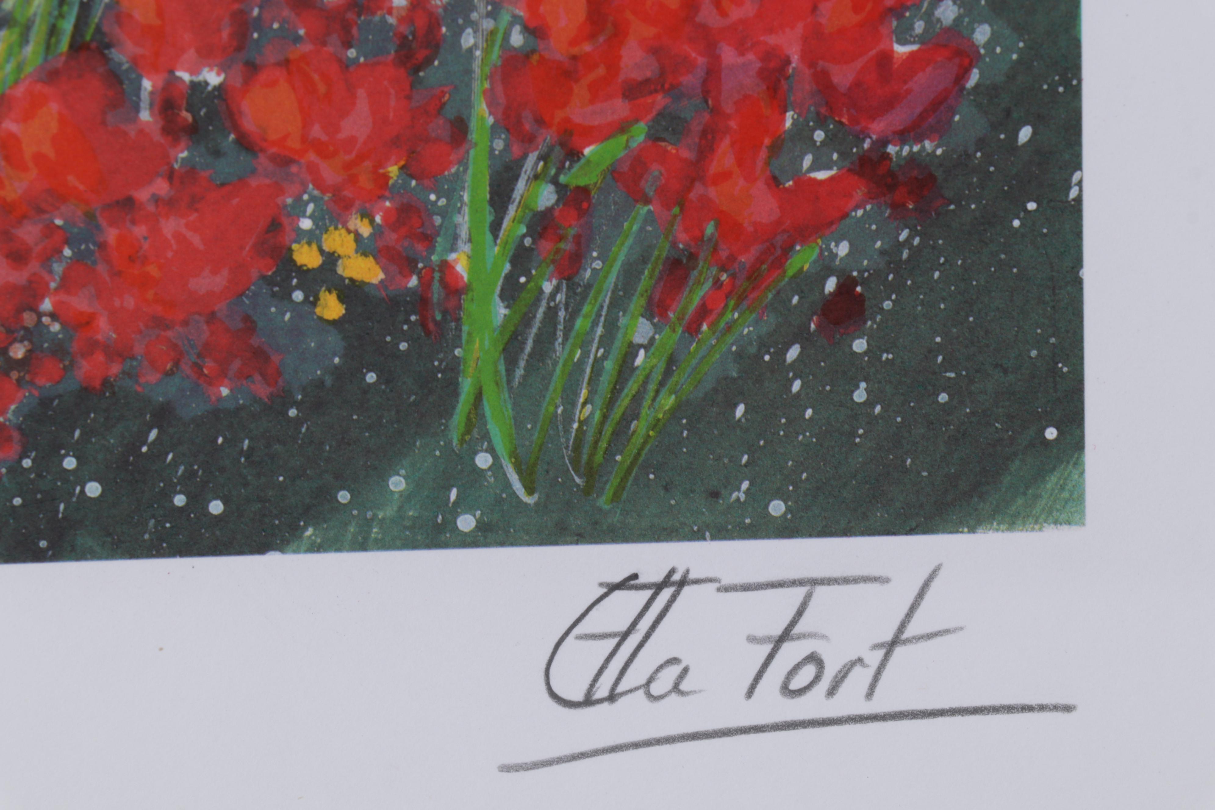 Ella Fort Color Lithograph "Flower Field (Champ Fleuri)," 21st Century