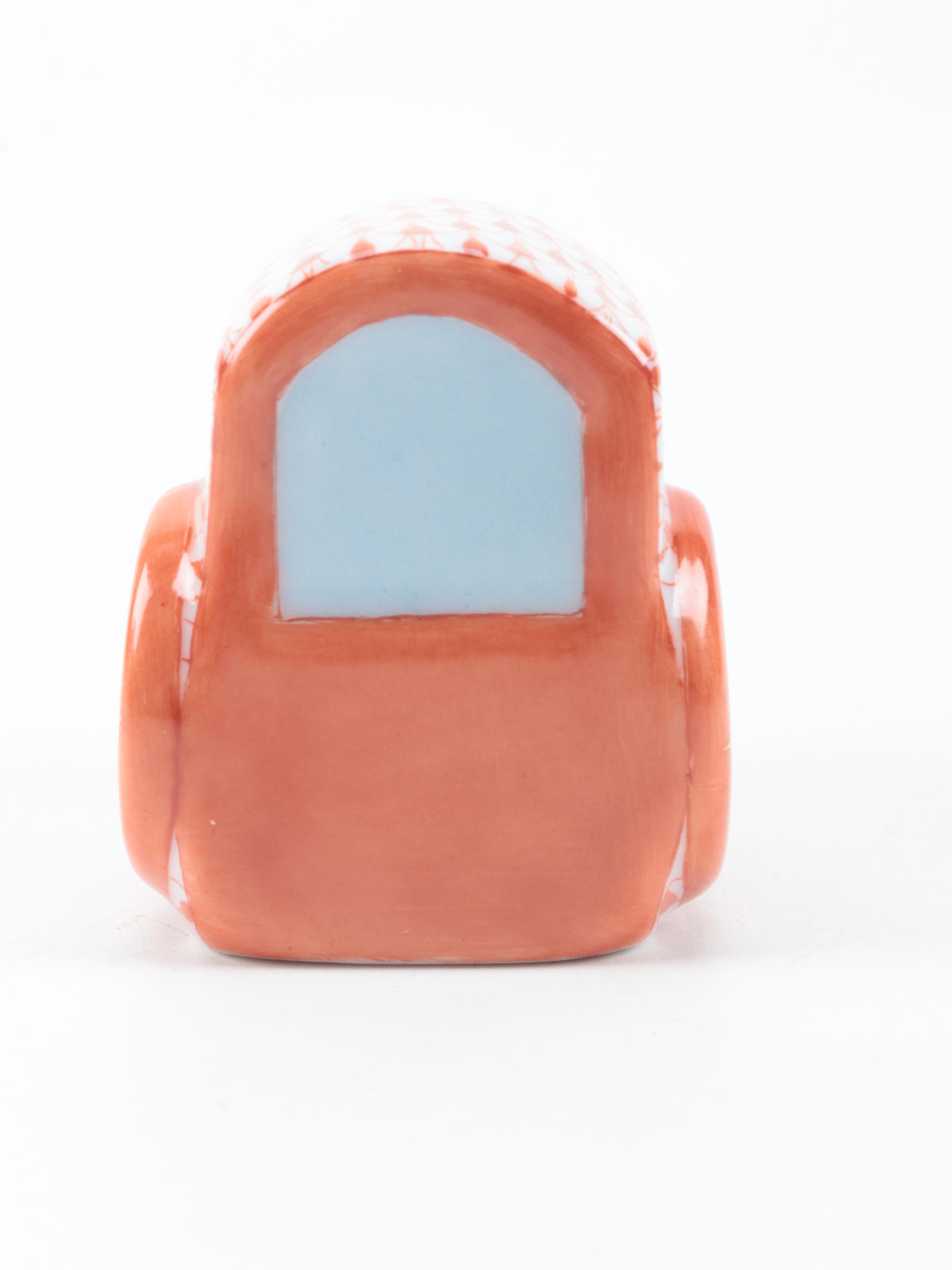 Herend Rust Fishnet with Gold "Train" Porcelain Figurine