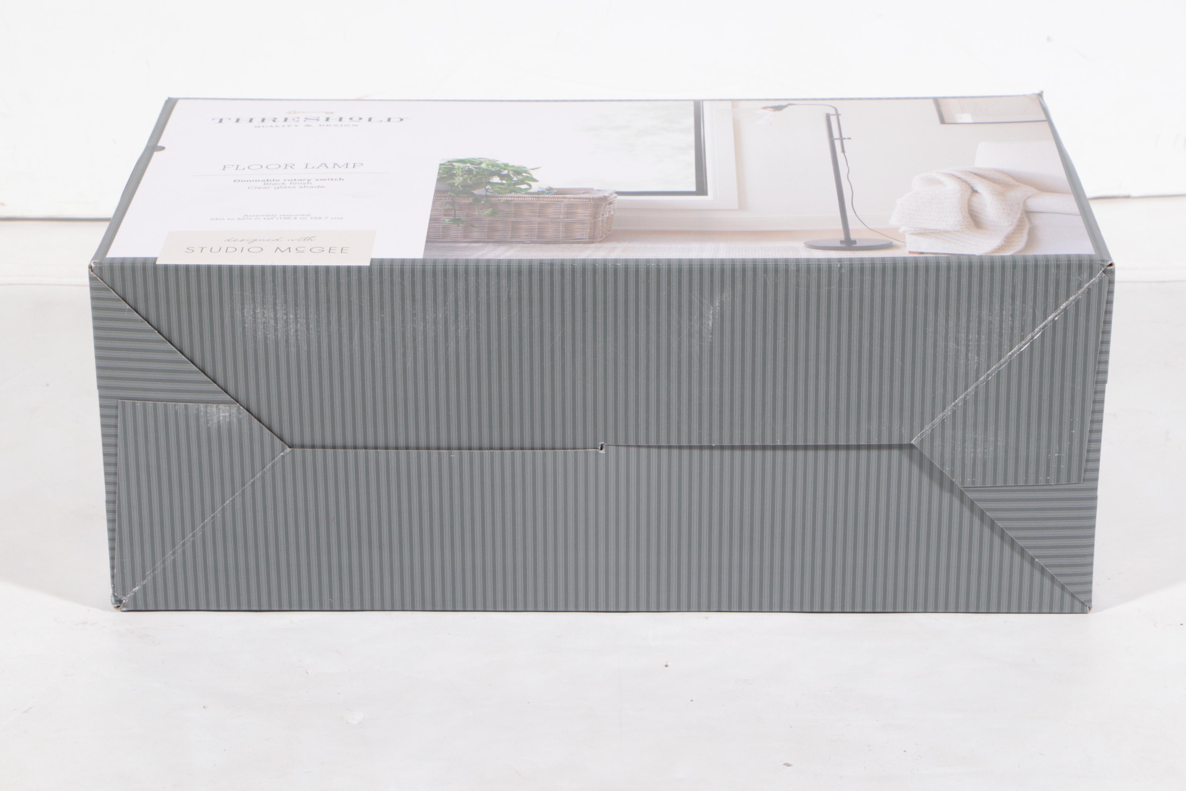 Threshold with Studio McGee Glass Shepherd Floor Lamp in Black