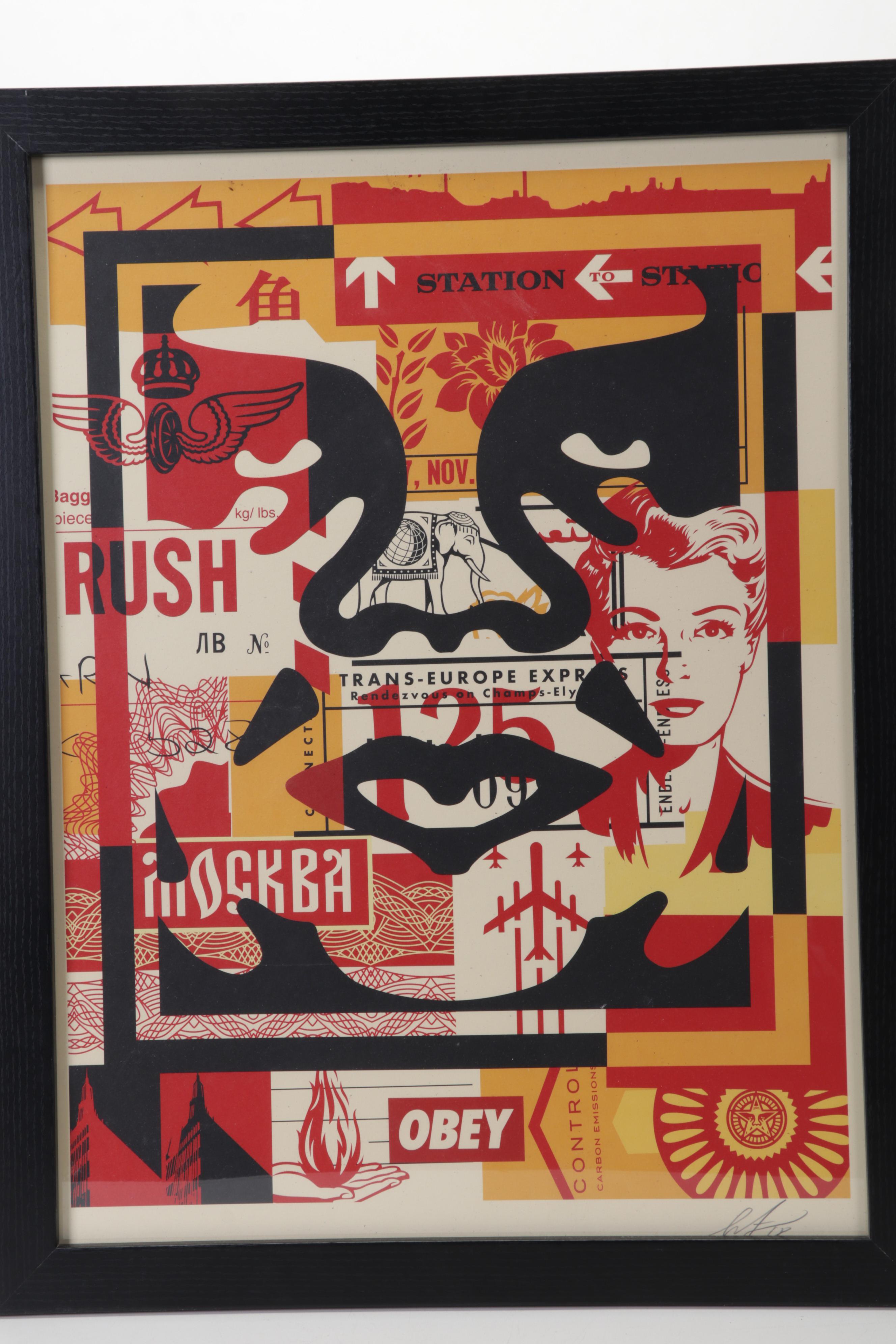 Shepard Fairey Offset Print "OBEY 3-Face Collage," 2018