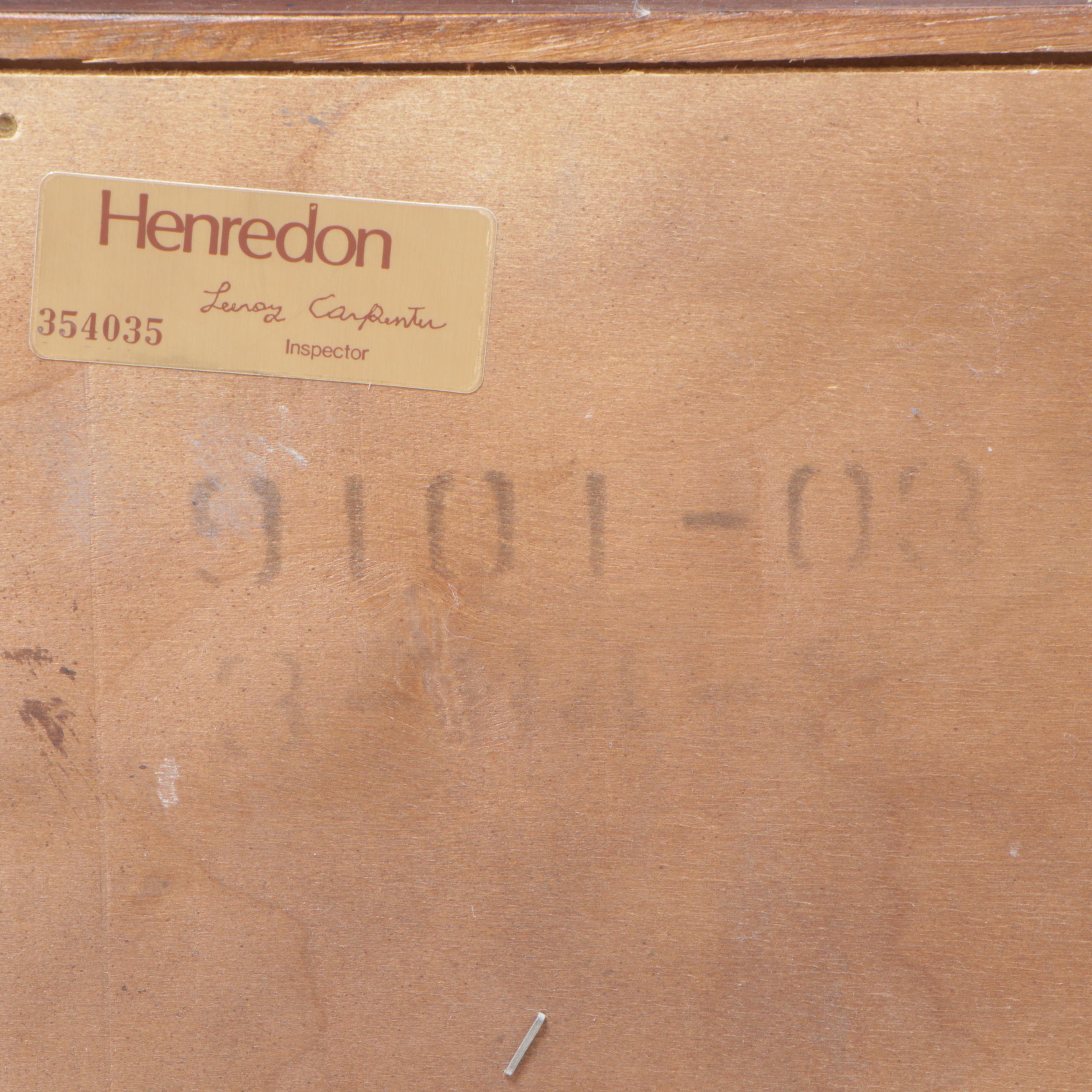 Henredon Campaign Style Brass-Mounted Oak Seven-Drawer Chest