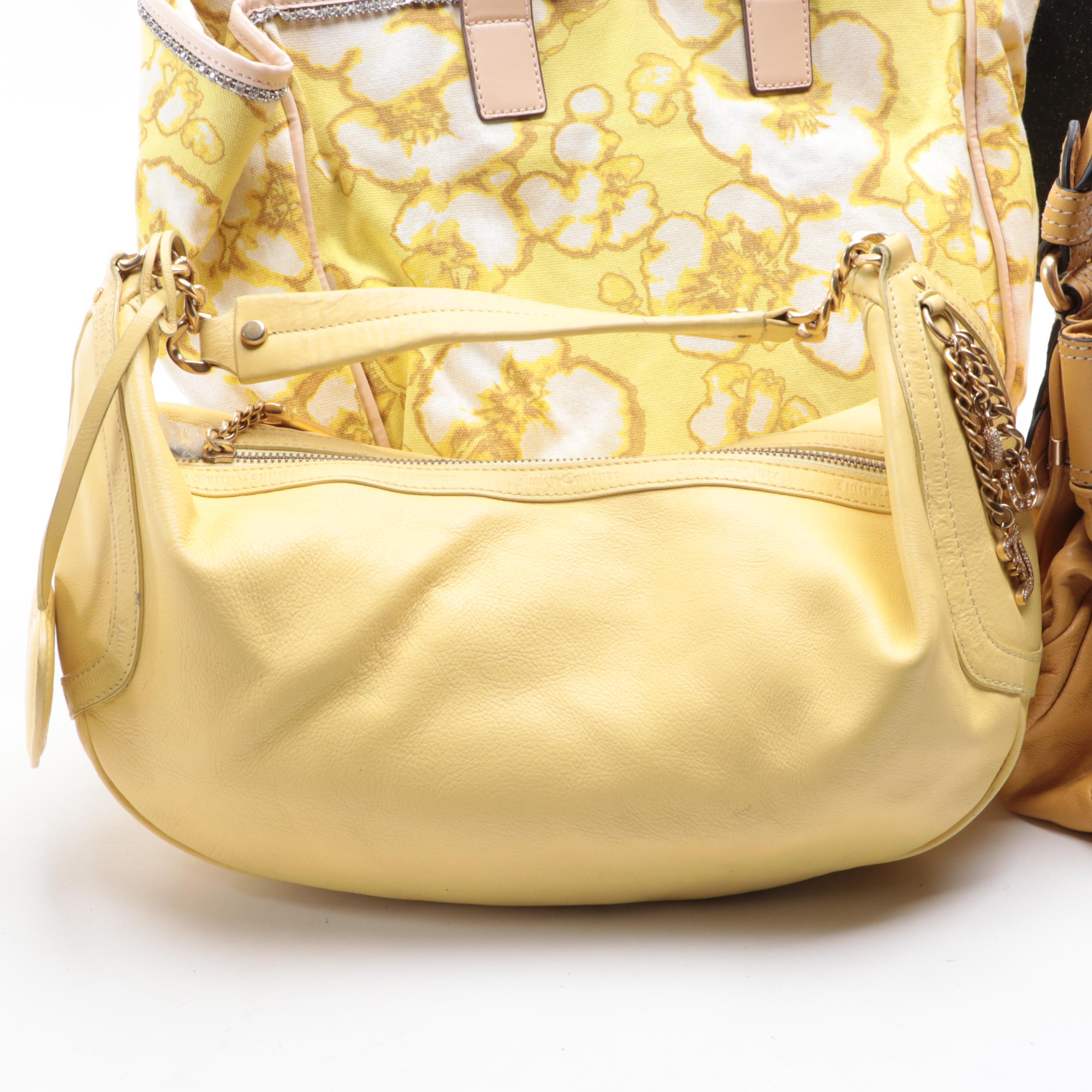 Juicy Couture Leather Hobo and Handbag, Canvas Tote, and Laptop Case