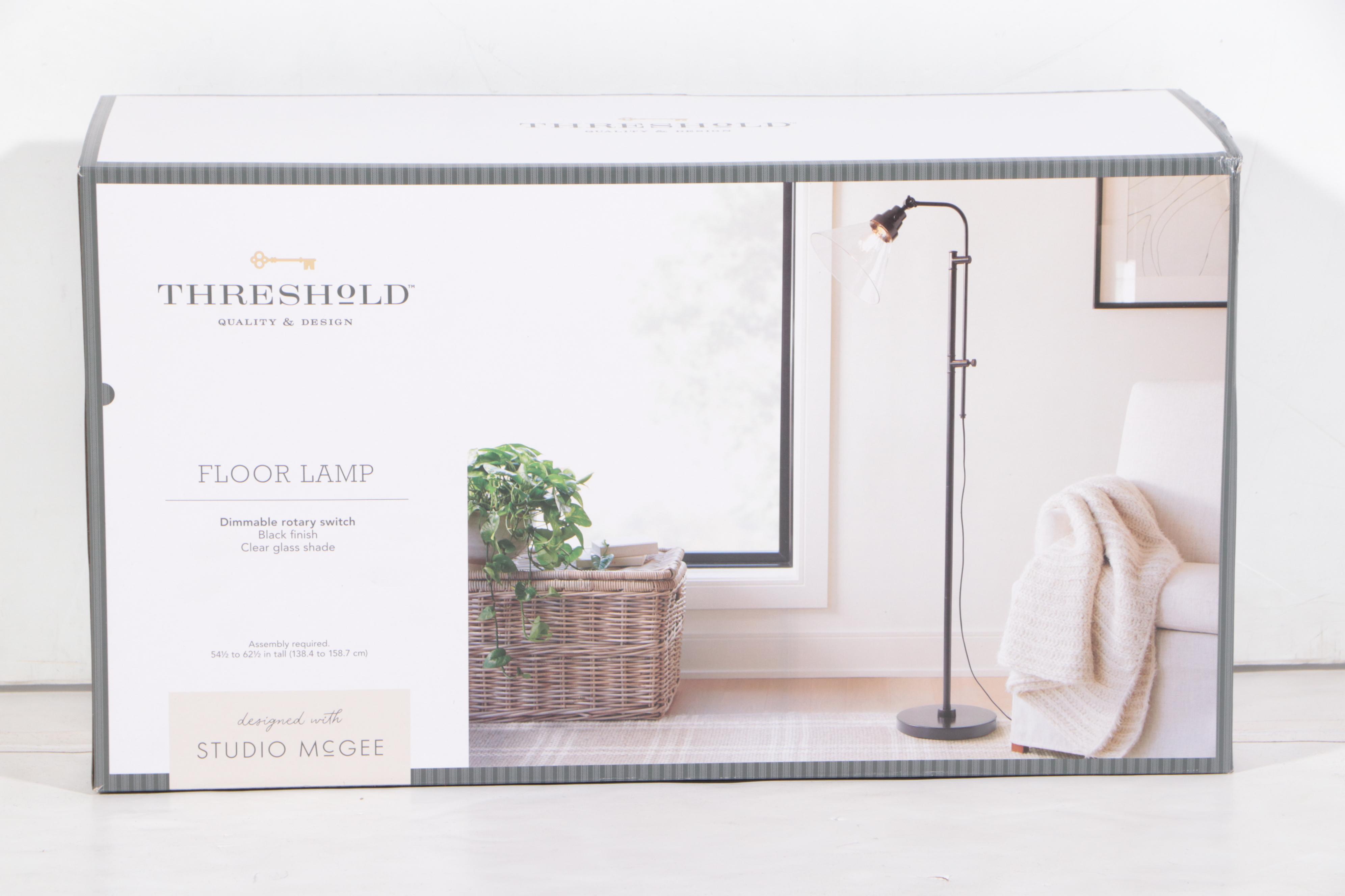 Threshold with Studio McGee Glass Shepherd Floor Lamp in Black