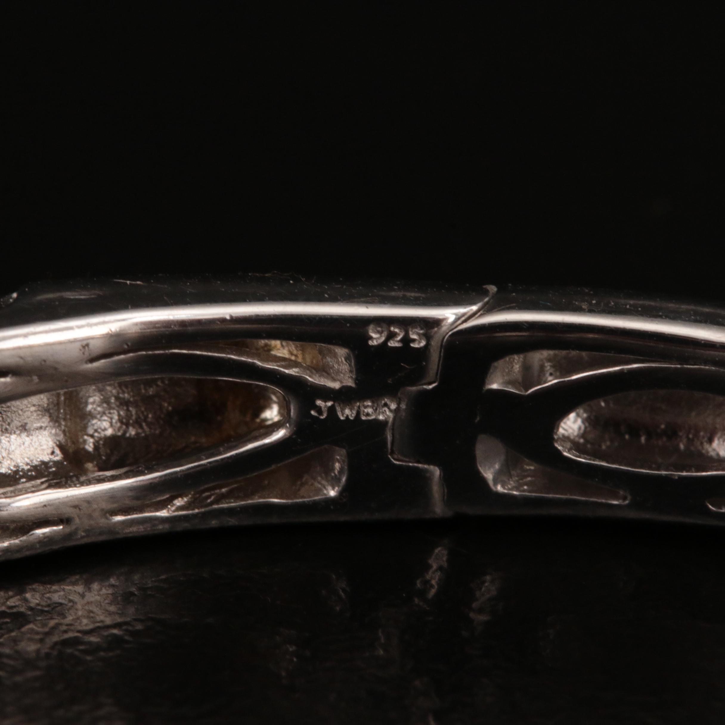 Sterling Diamond Hinged Bangle