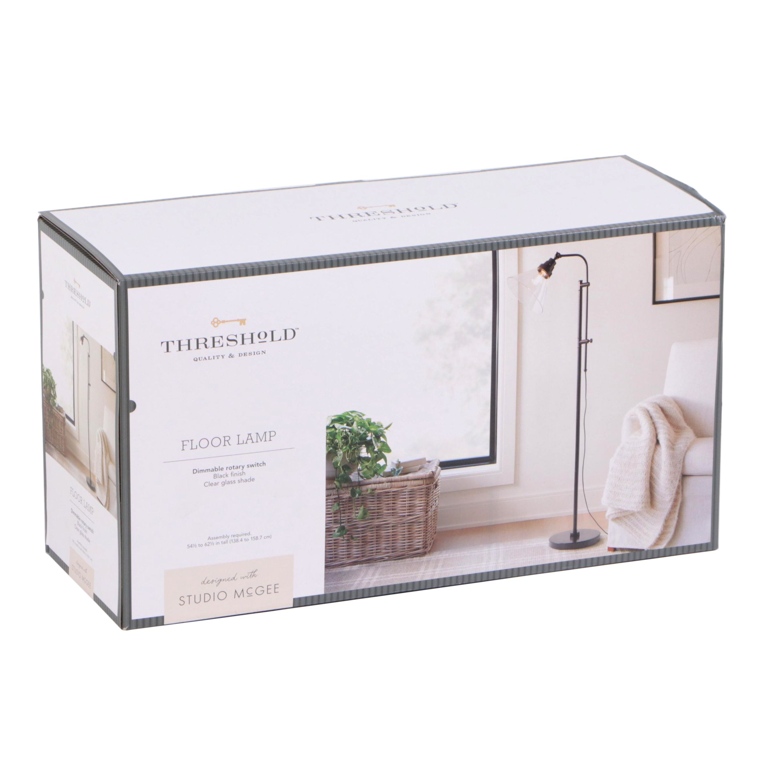 Threshold with Studio McGee Glass Shepherd Floor Lamp in Black