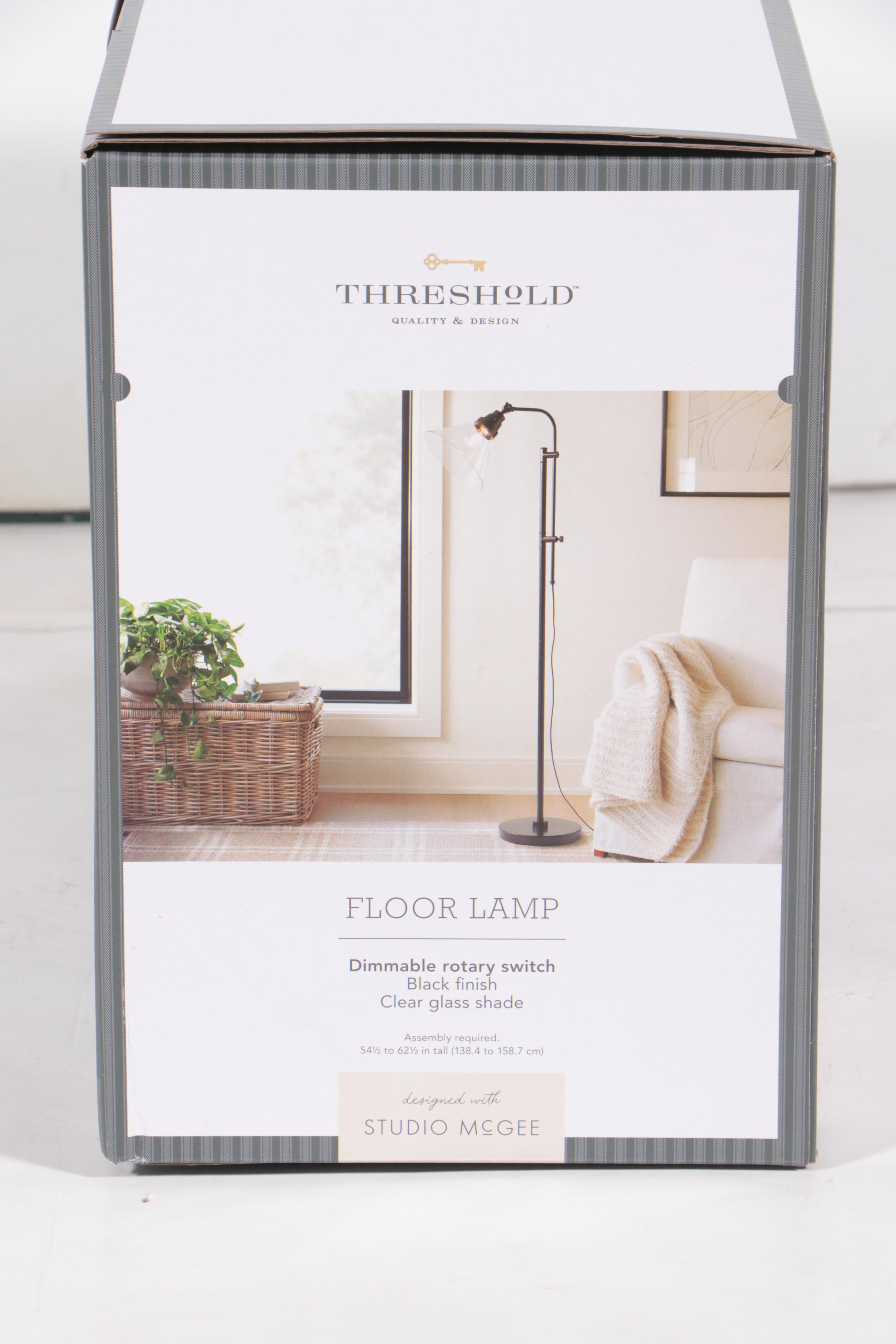 Threshold with Studio McGee Glass Shepherd Floor Lamp in Black