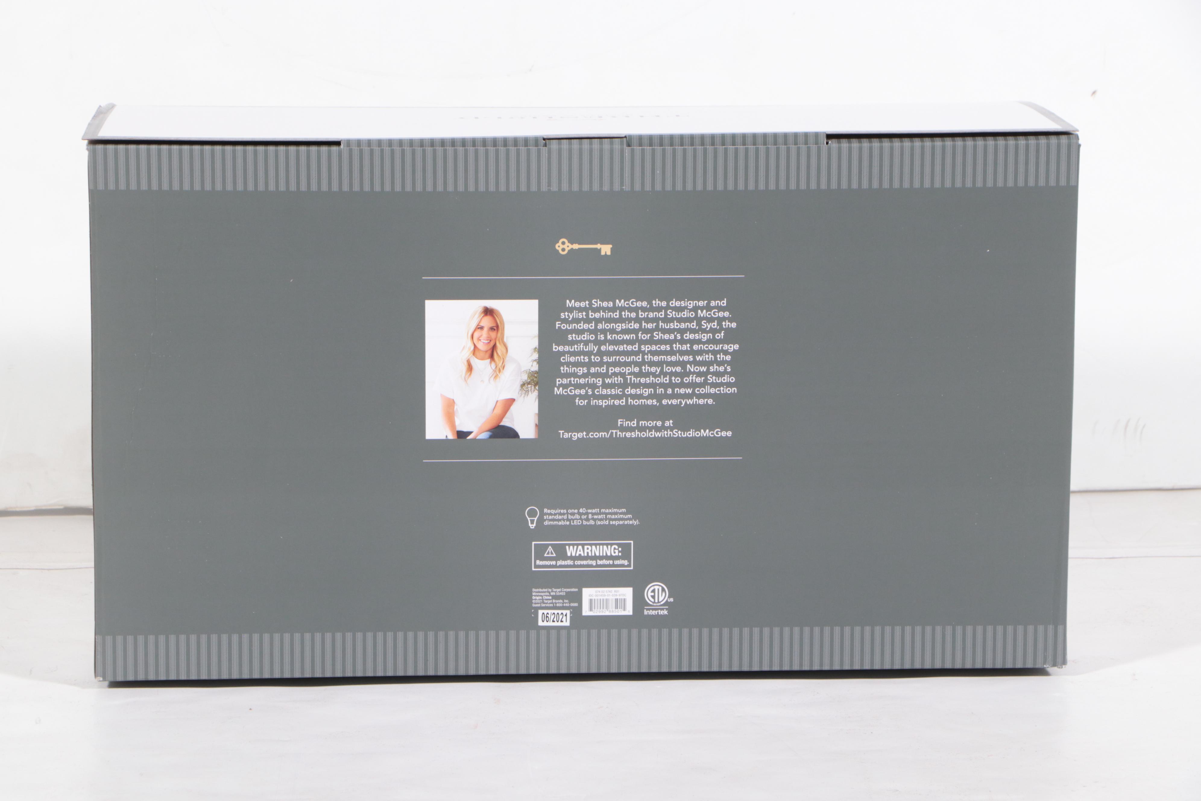 Threshold with Studio McGee Glass Shepherd Floor Lamp in Black