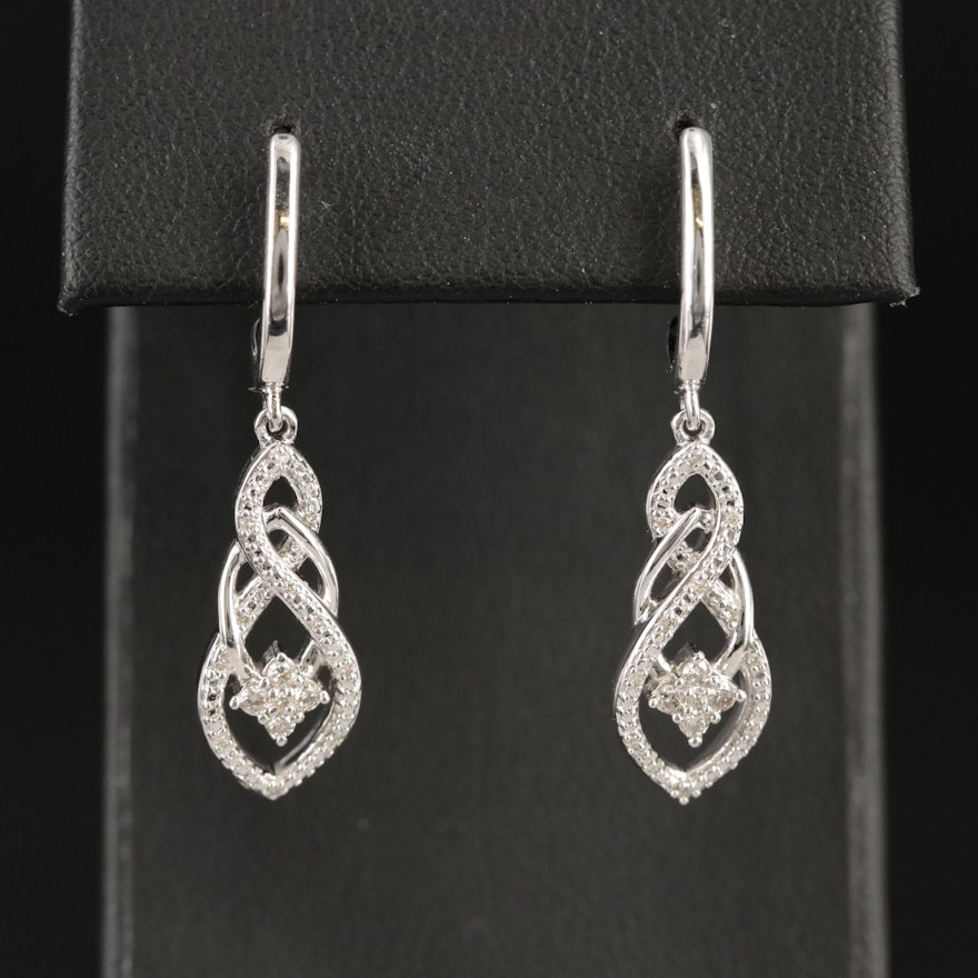 Sterling Diamond Earrings