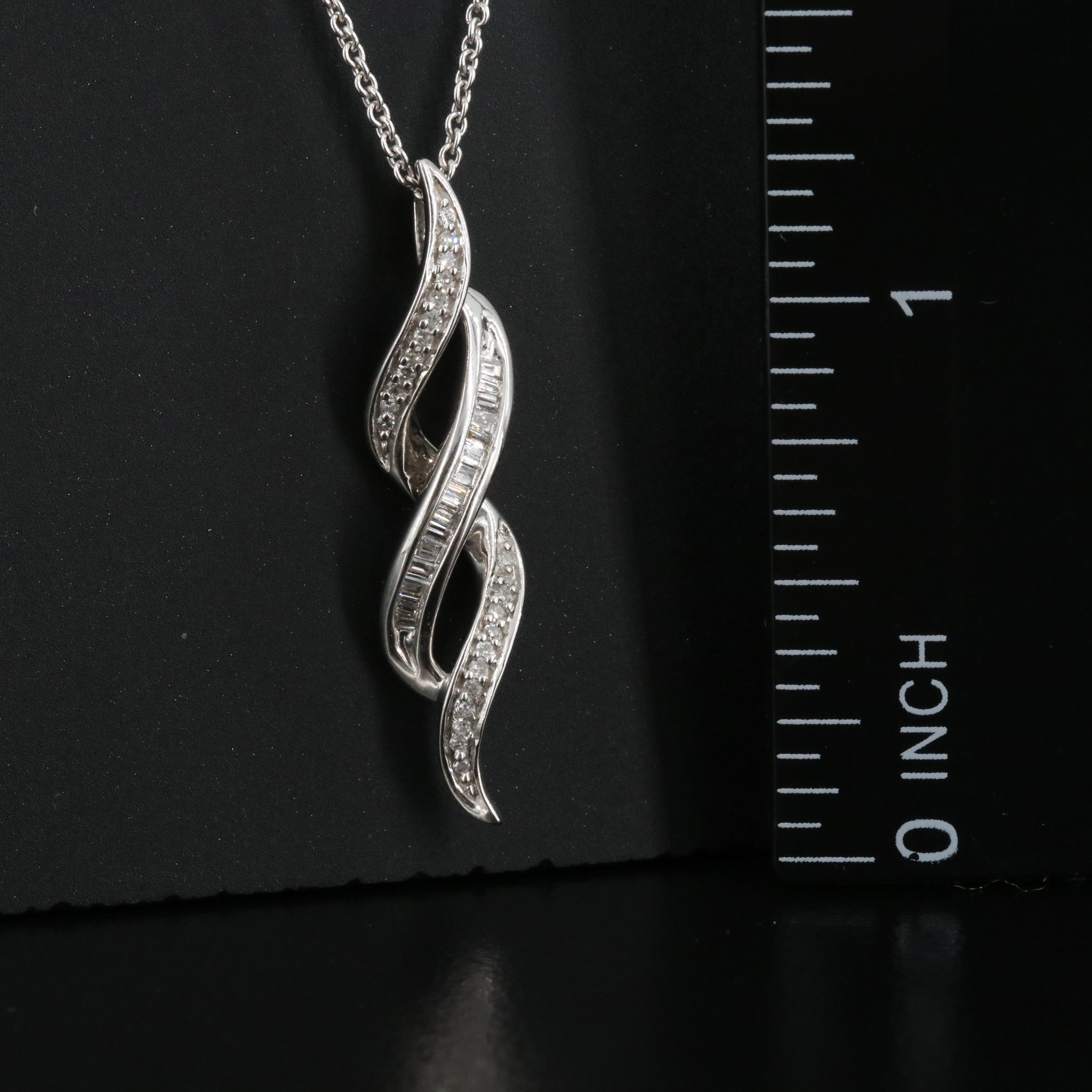 Sterling Diamond Pendant Necklace