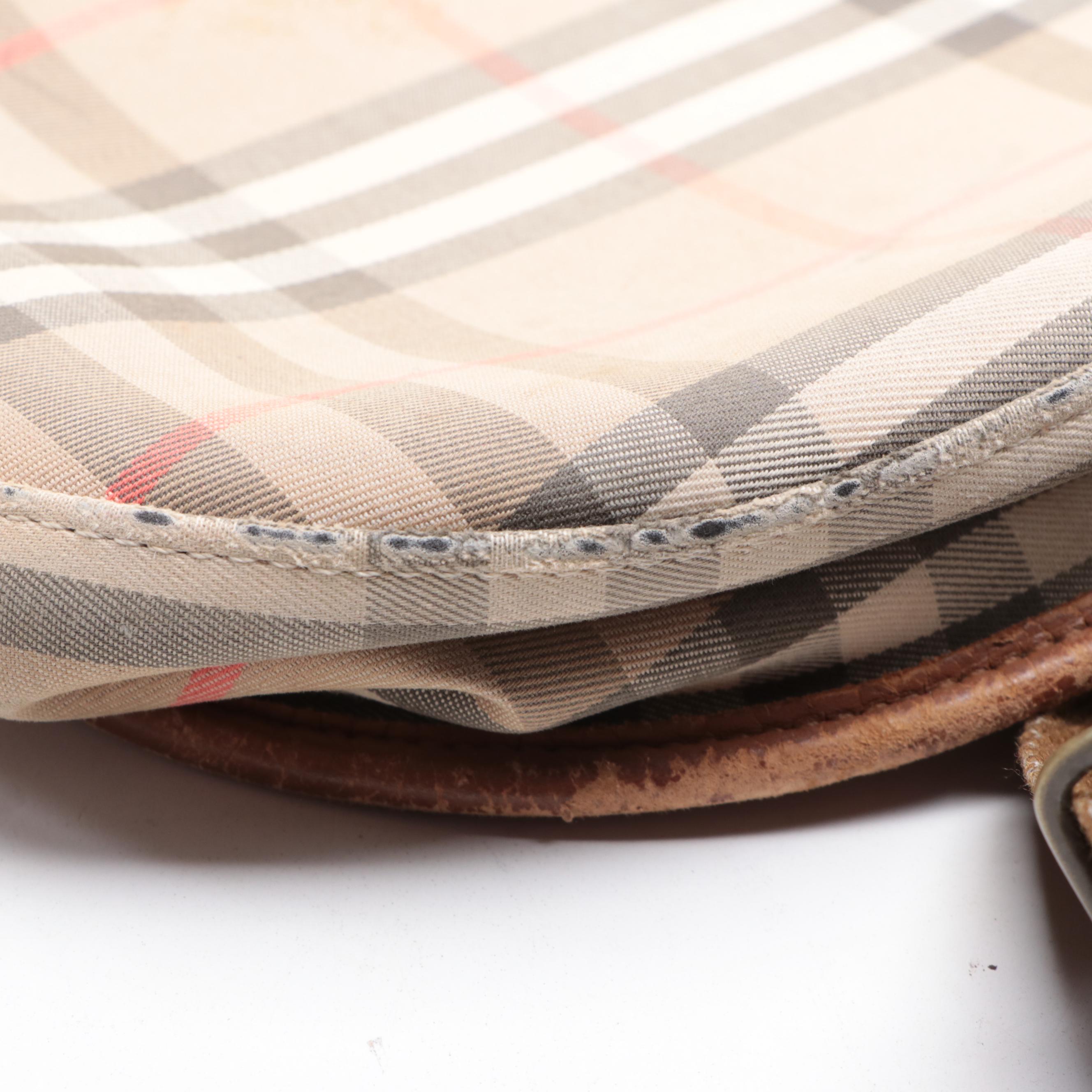 Burberrys Medium Flap Messenger Bag in Haymarket Check Gabardine/Leather