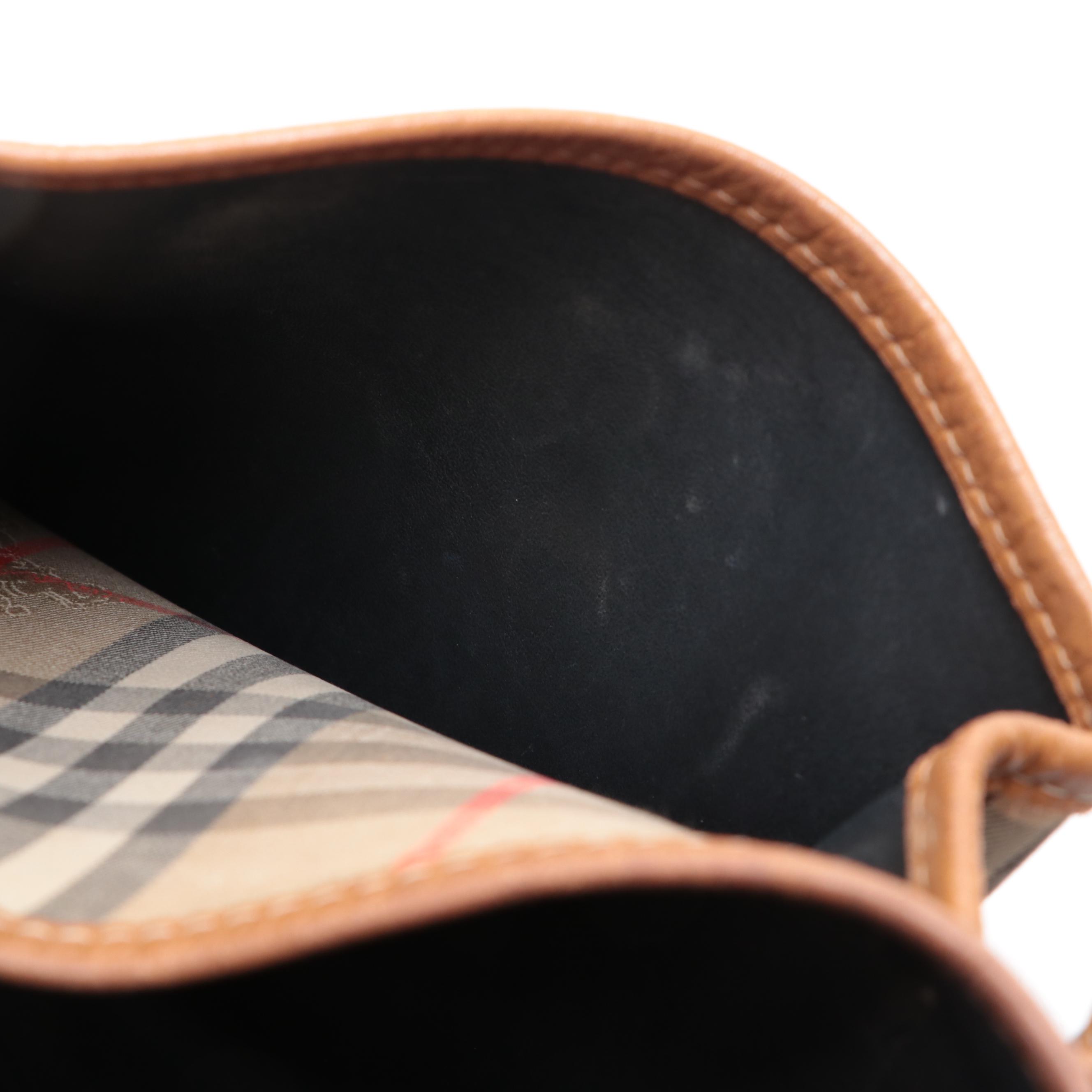 Burberrys Medium Flap Messenger Bag in Haymarket Check Gabardine/Leather