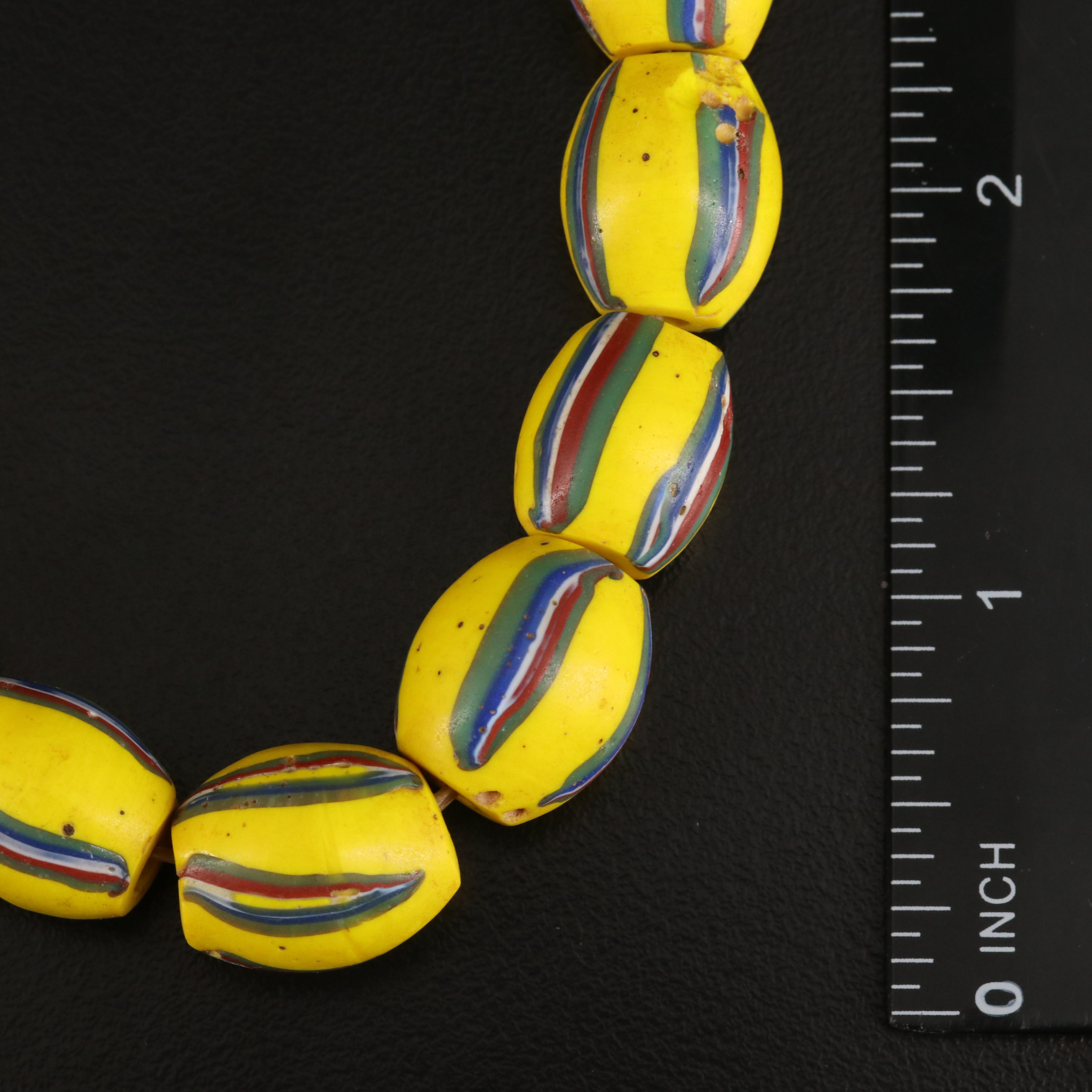 Ghanian Krobo and Venetian Glass Trade Bead Necklaces