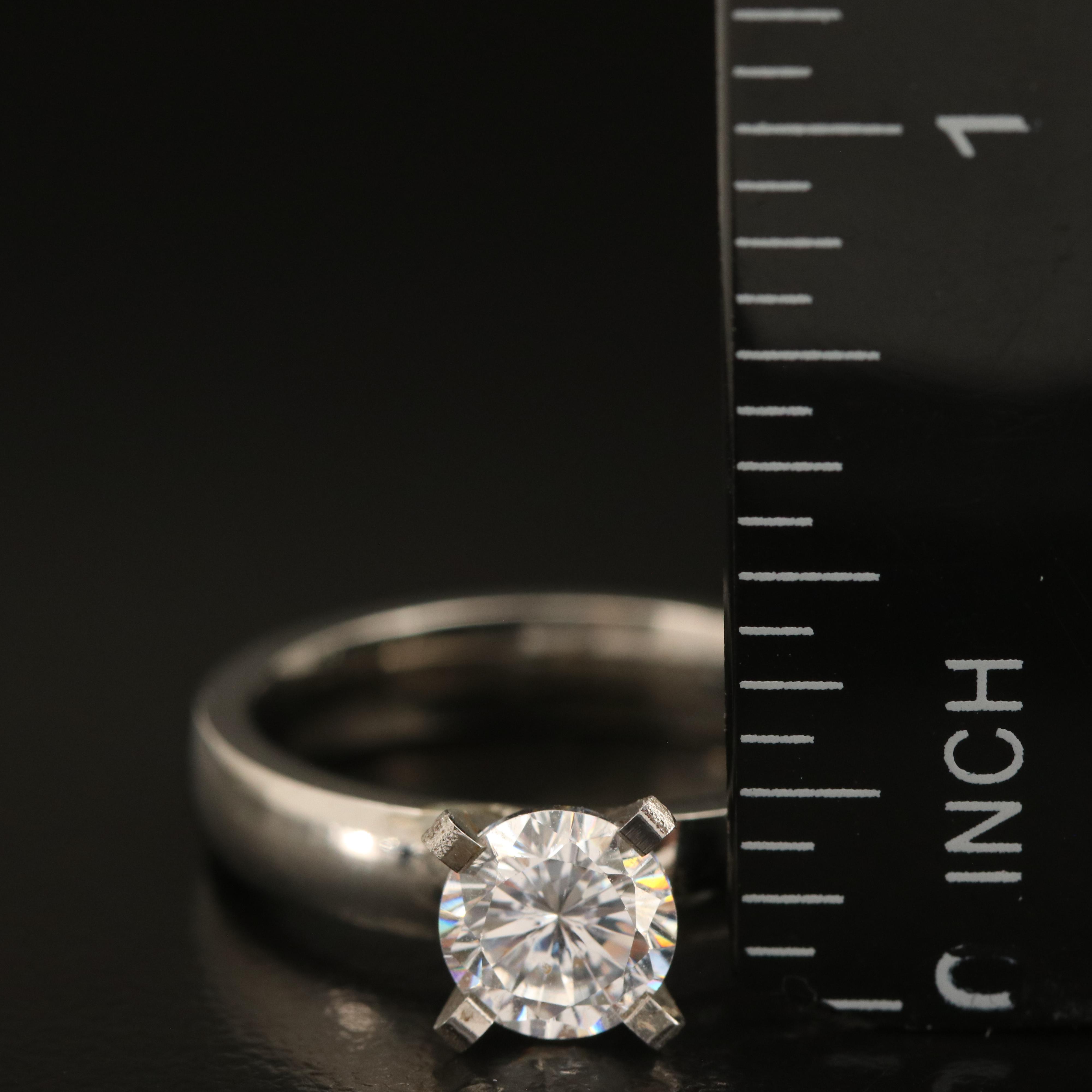 Stainless Steel Cubic Zirconia Comfort Fit Ring