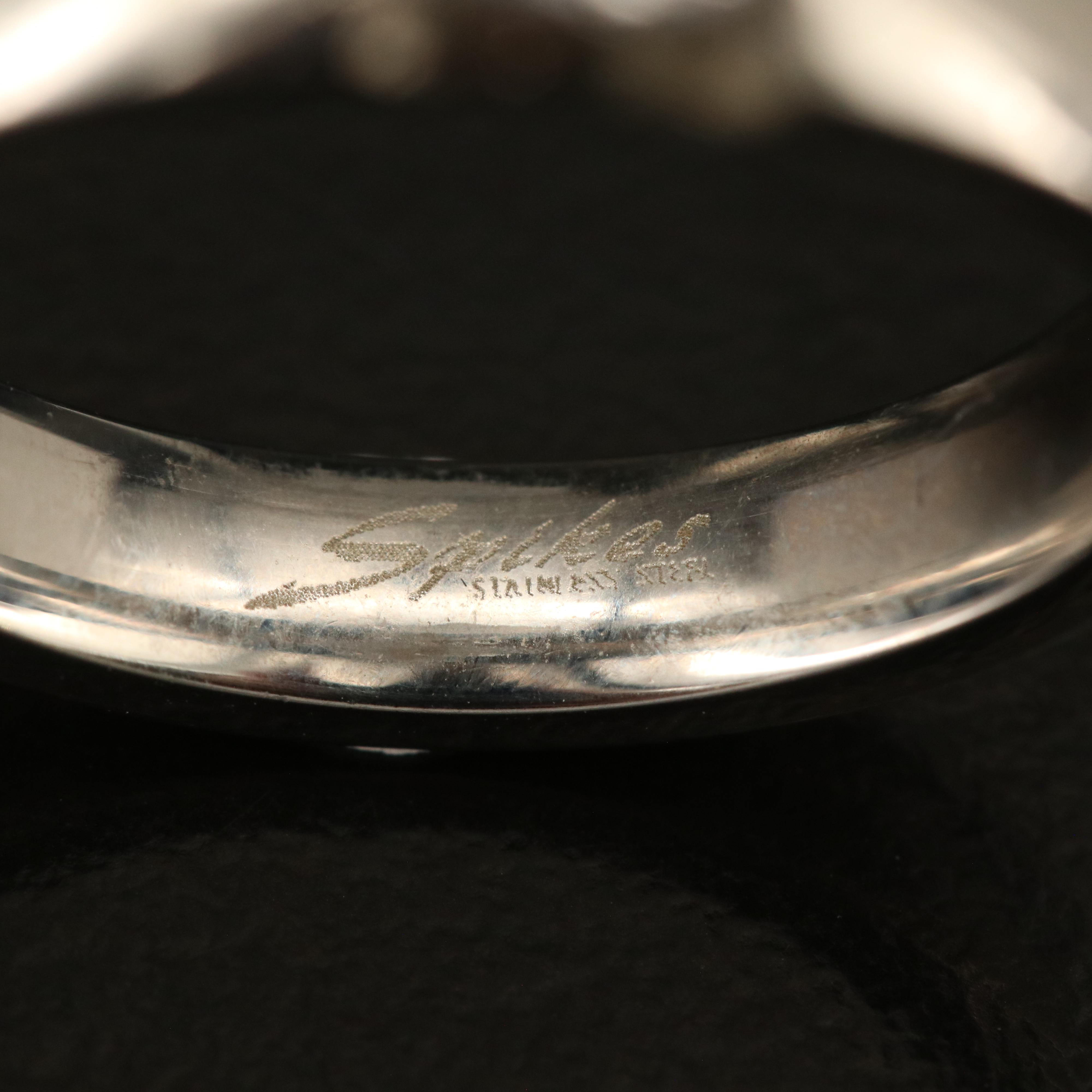 Stainless Steel Cubic Zirconia Comfort Fit Ring