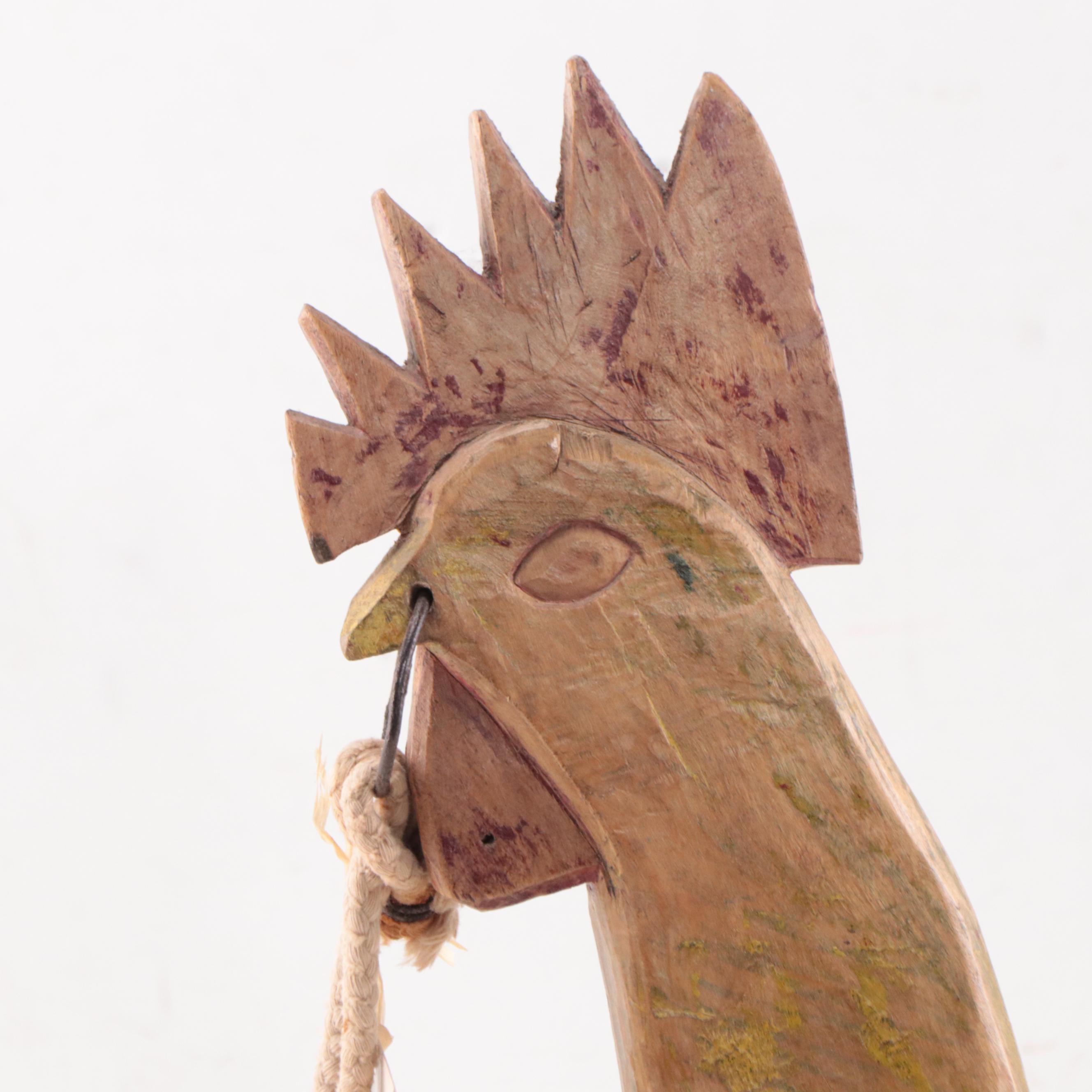 Indonesian Carved Wooden Cart Handle, Mid-Late 20th Century