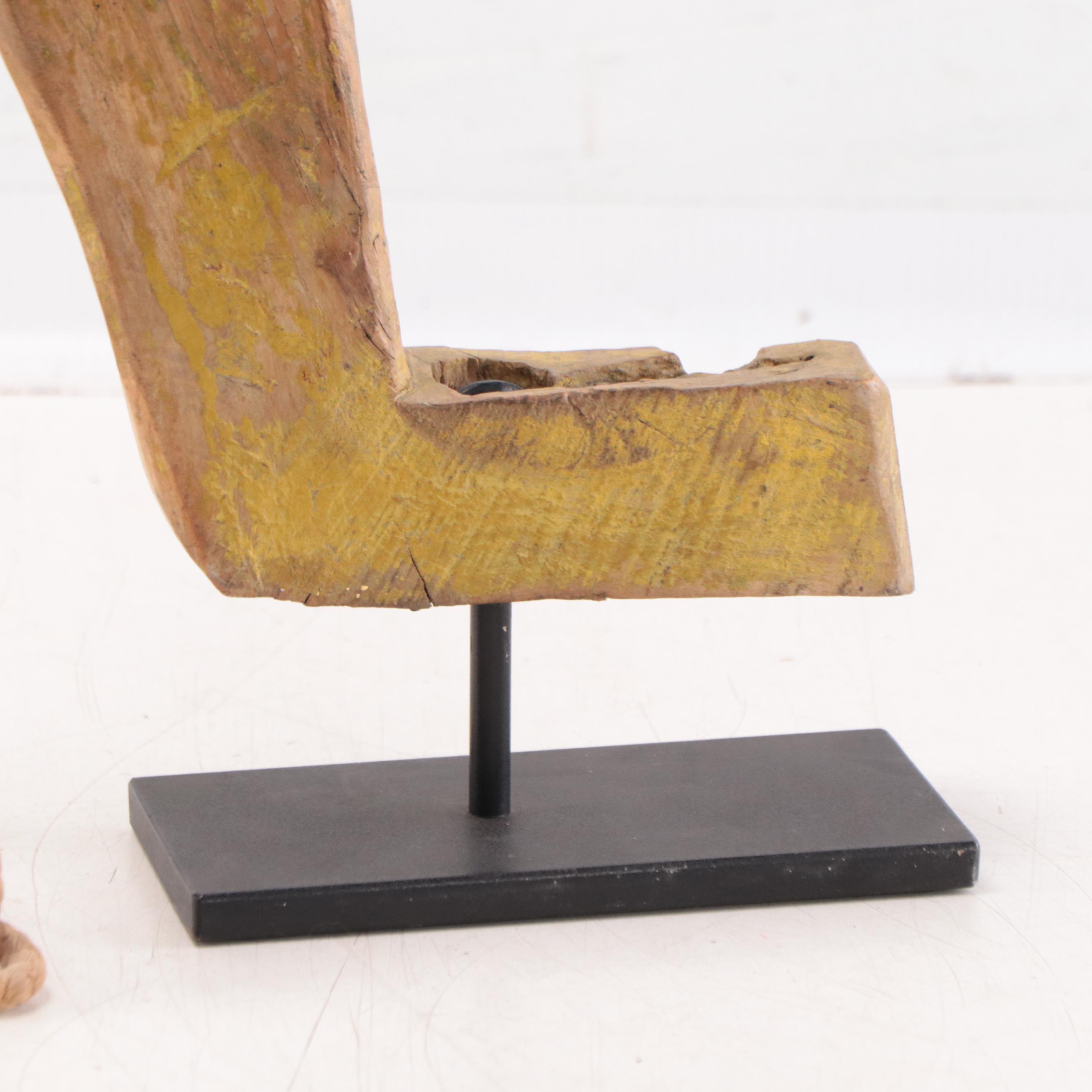 Indonesian Carved Wooden Cart Handle, Mid-Late 20th Century