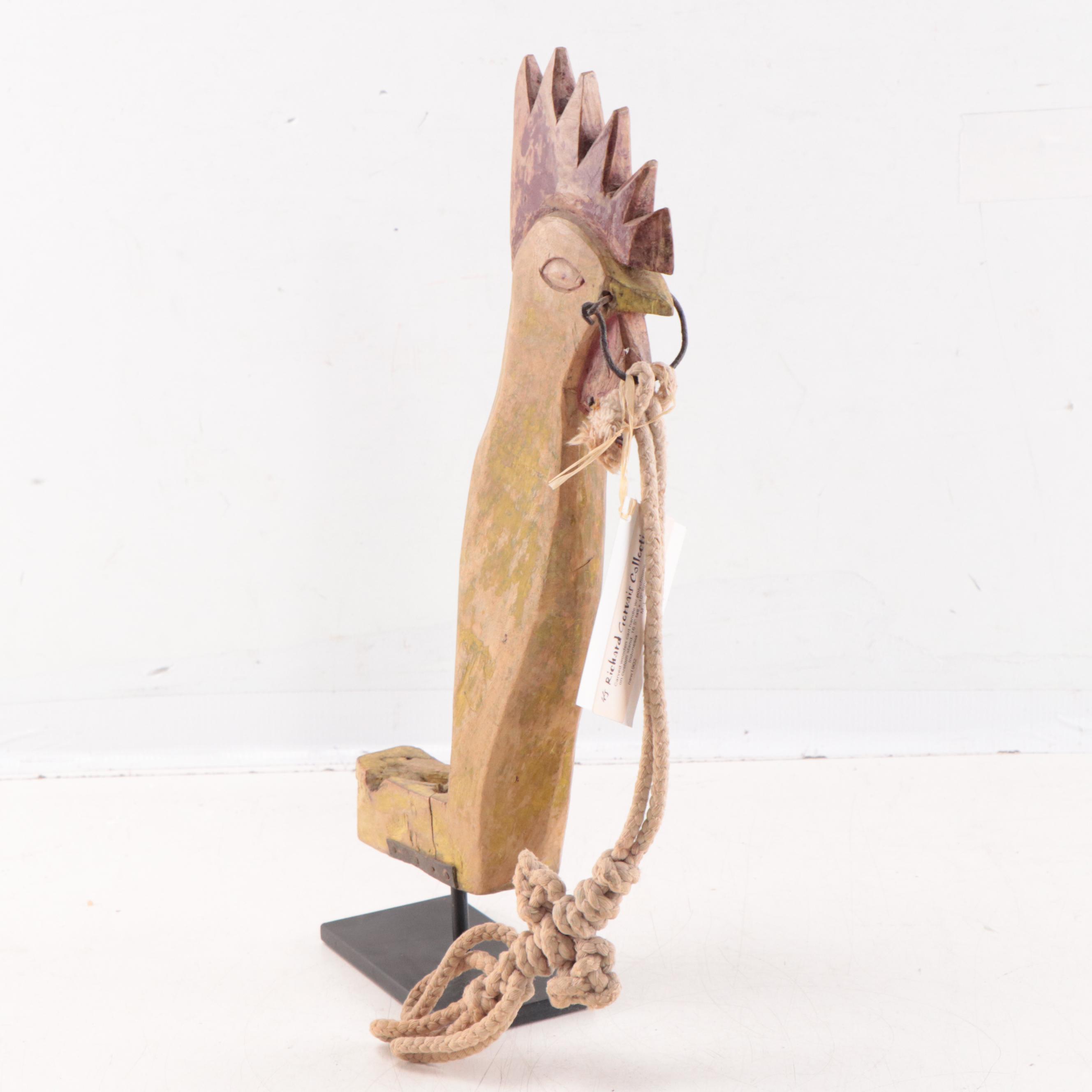 Indonesian Carved Wooden Cart Handle, Mid-Late 20th Century