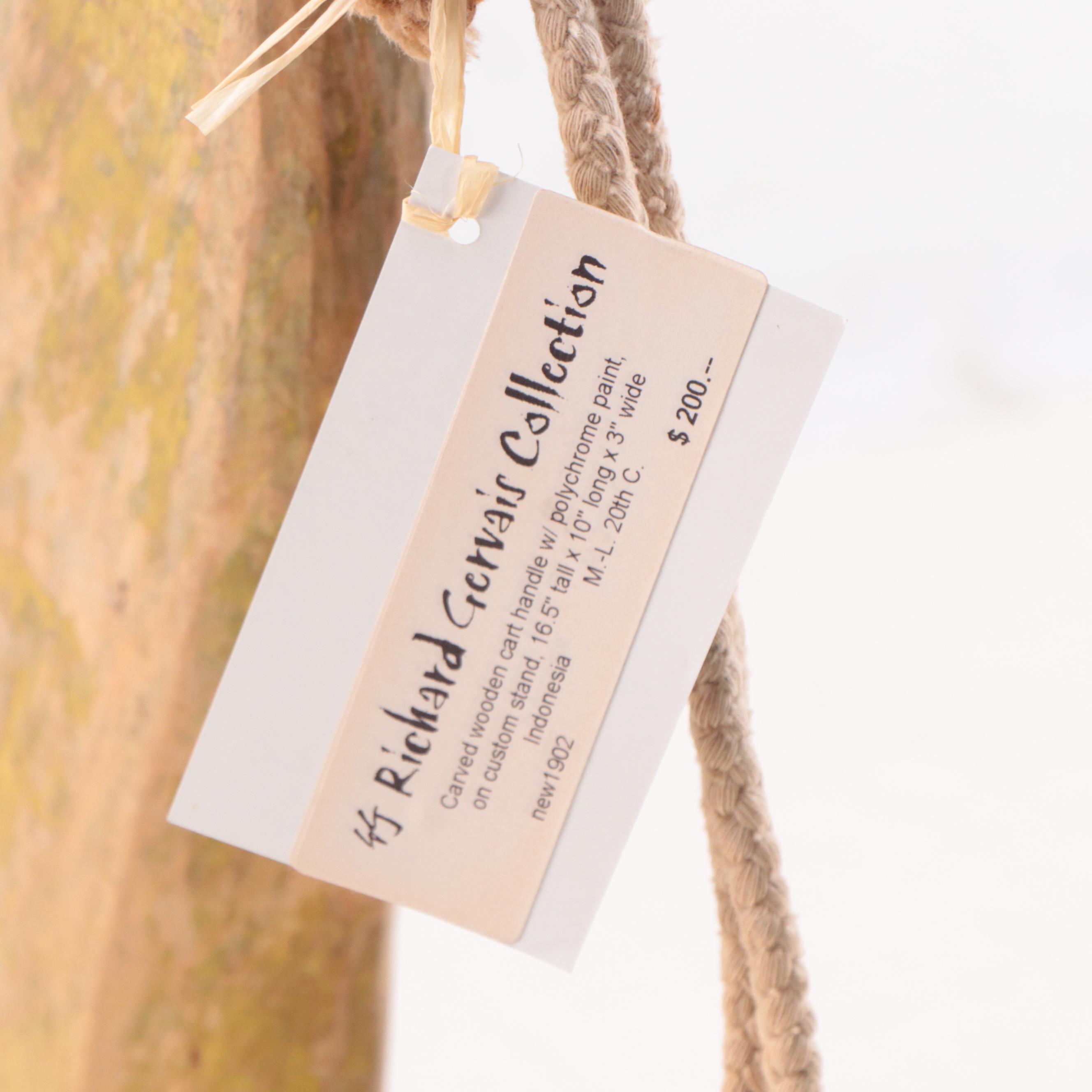 Indonesian Carved Wooden Cart Handle, Mid-Late 20th Century