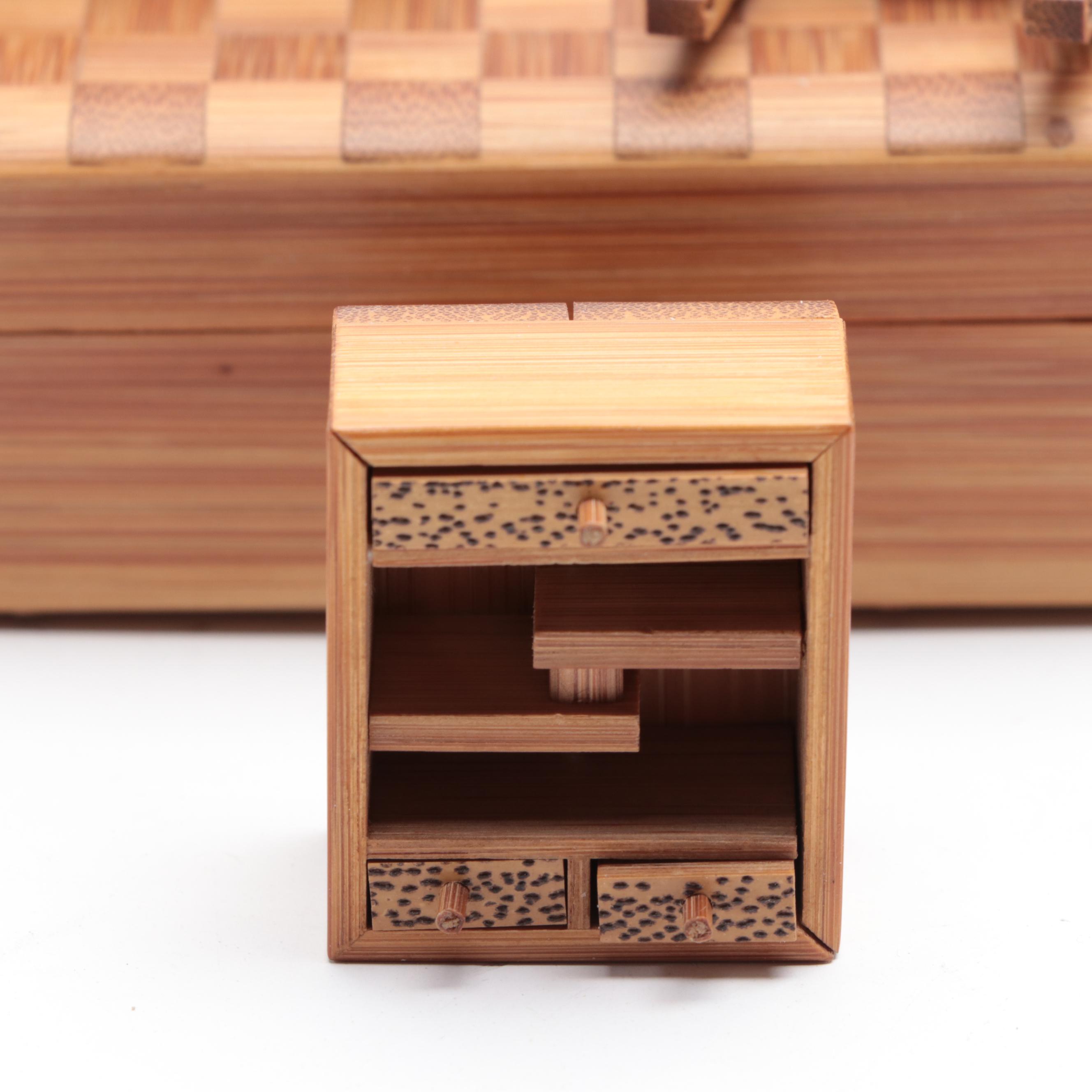 Miniature Japanese Tea House and Garden with Furnishings