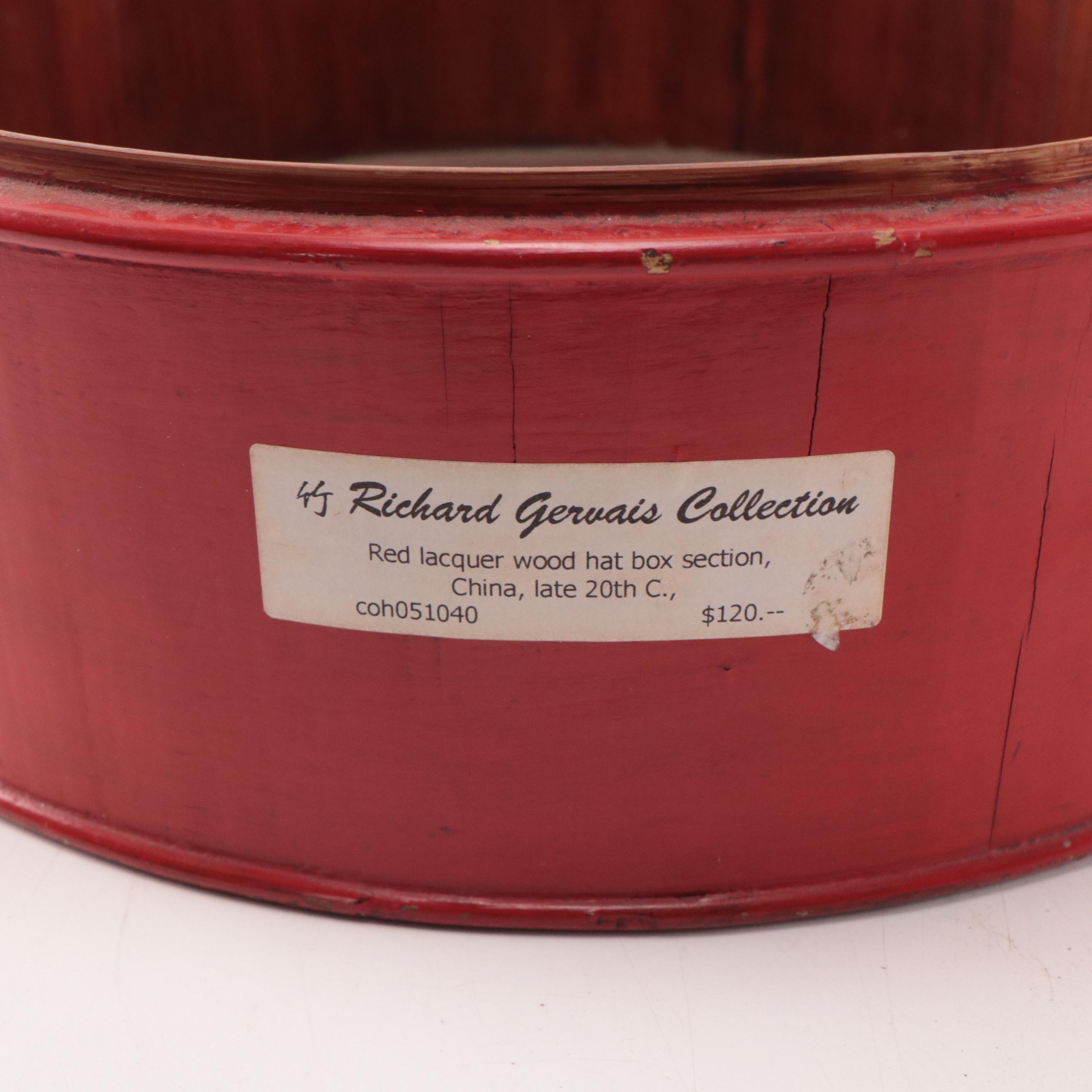 Chinese Lacquered Wood Hat Box and Southeast Asian Lacquered Wood Storage Box