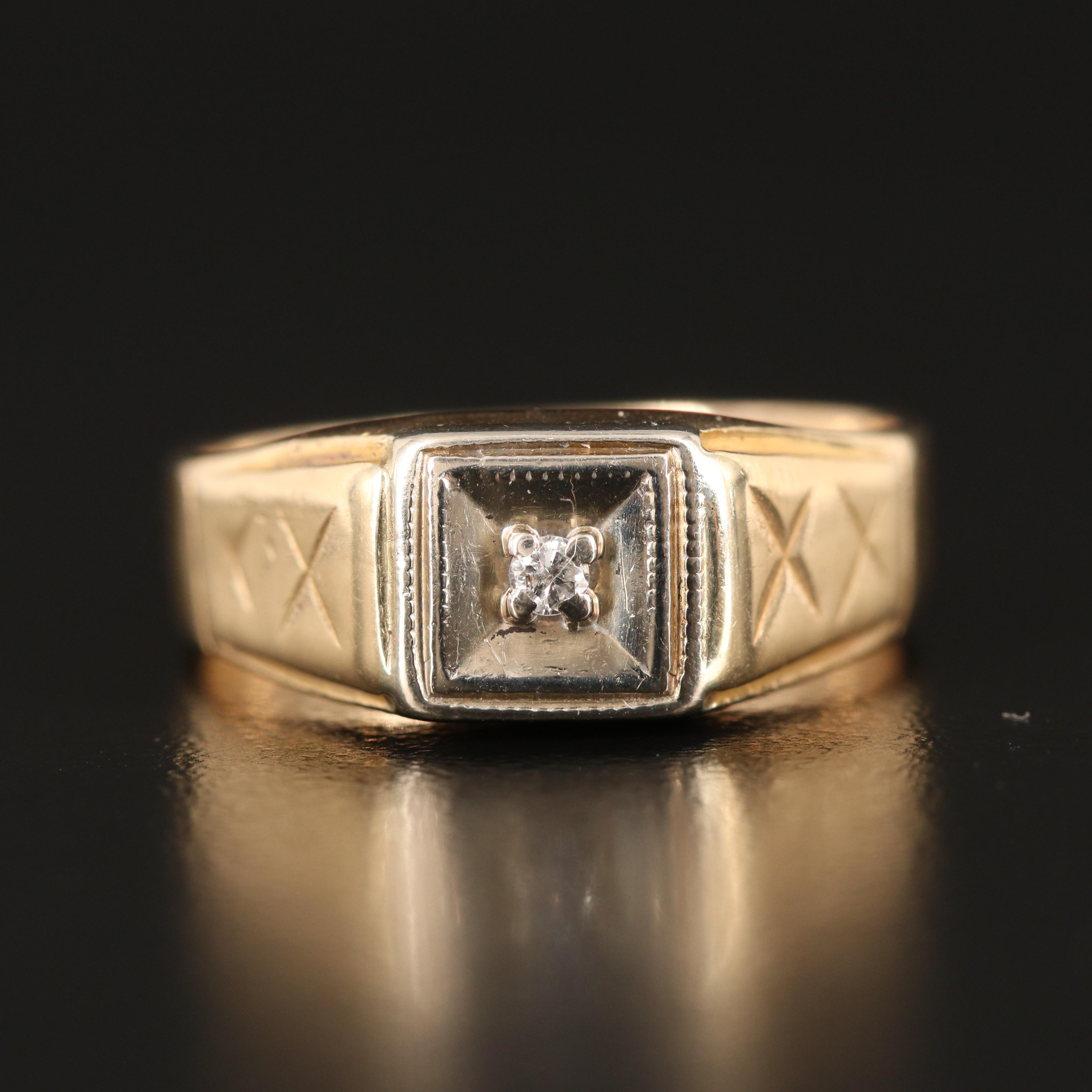 14K 0.03 CT Diamond Ring