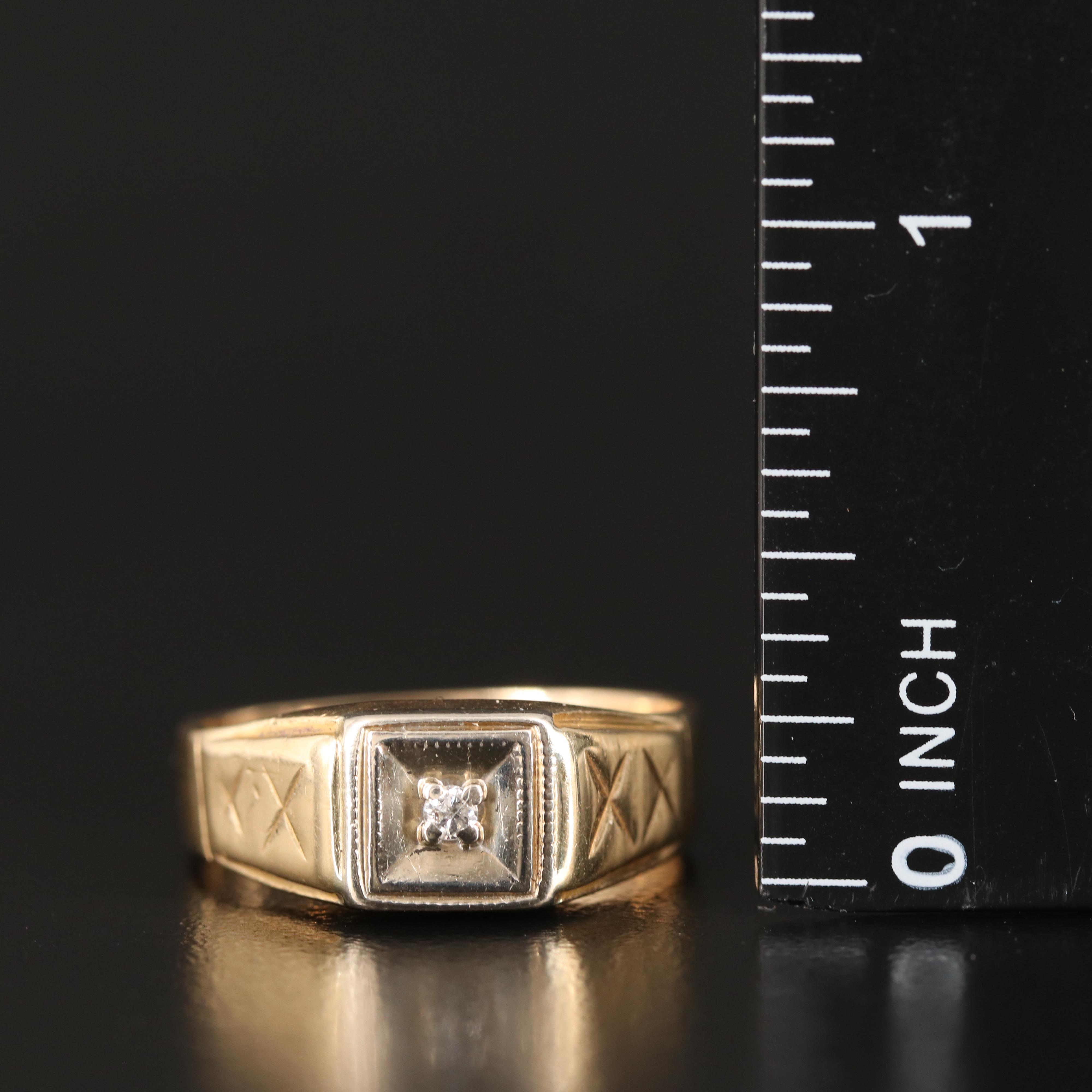 14K 0.03 CT Diamond Ring