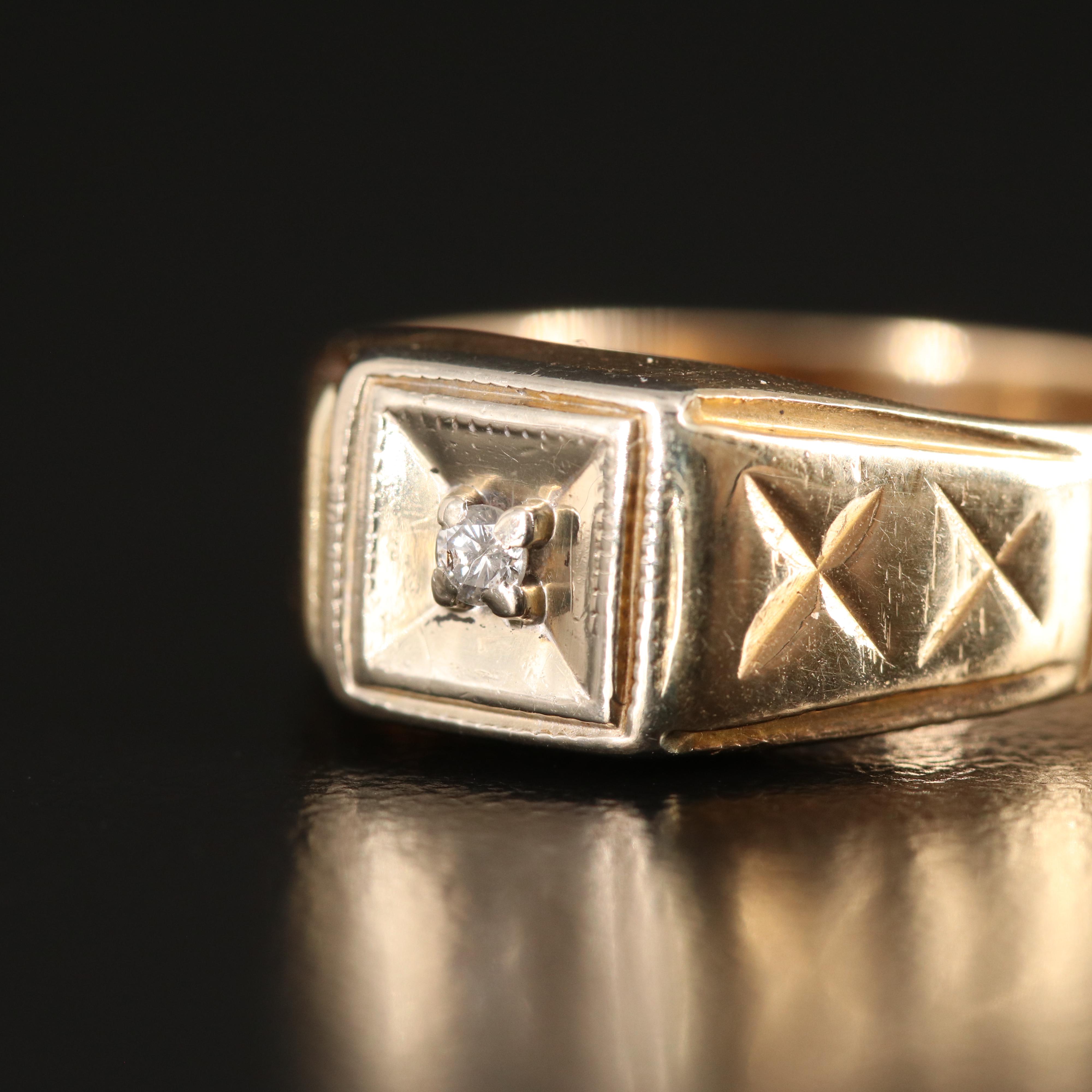 14K 0.03 CT Diamond Ring