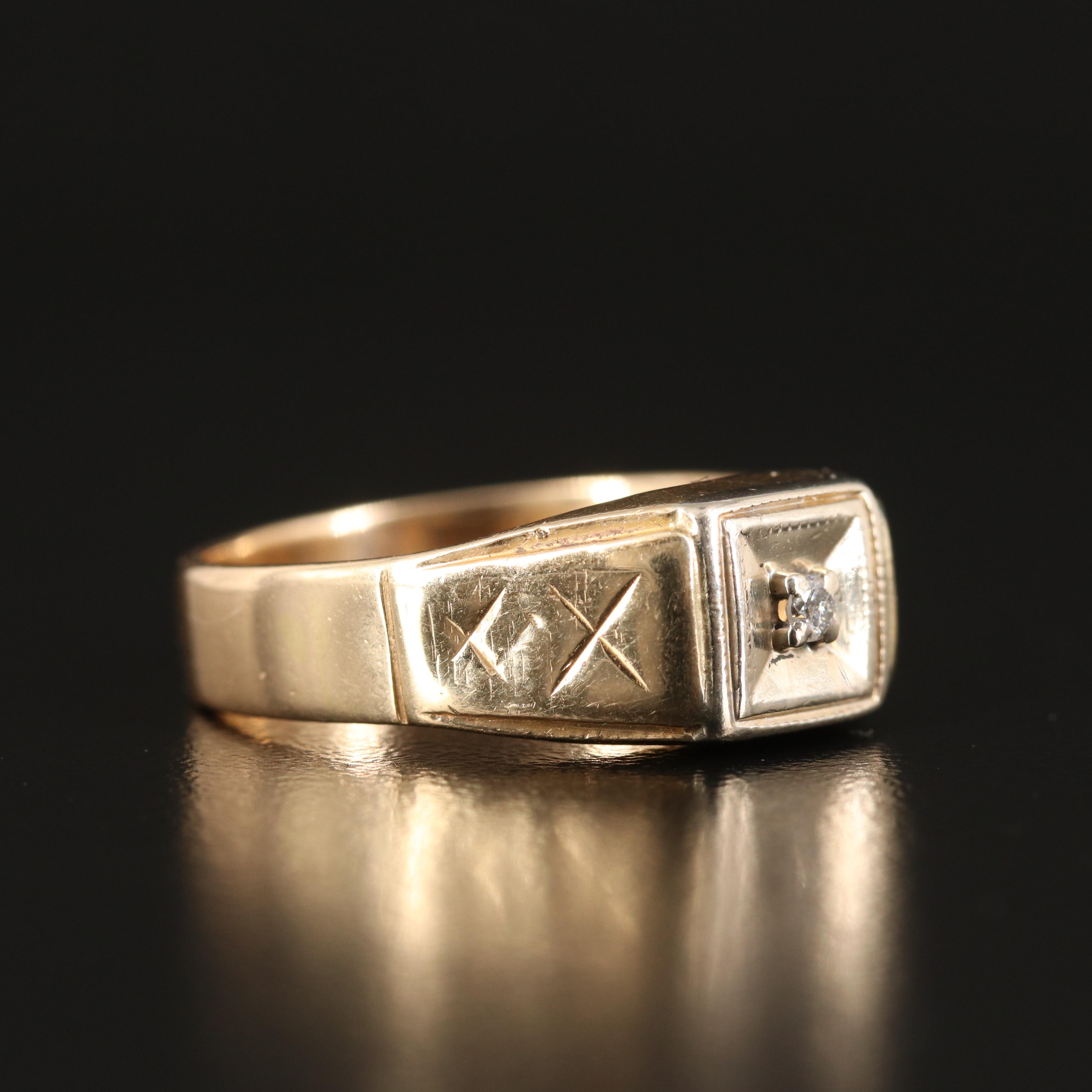 14K 0.03 CT Diamond Ring