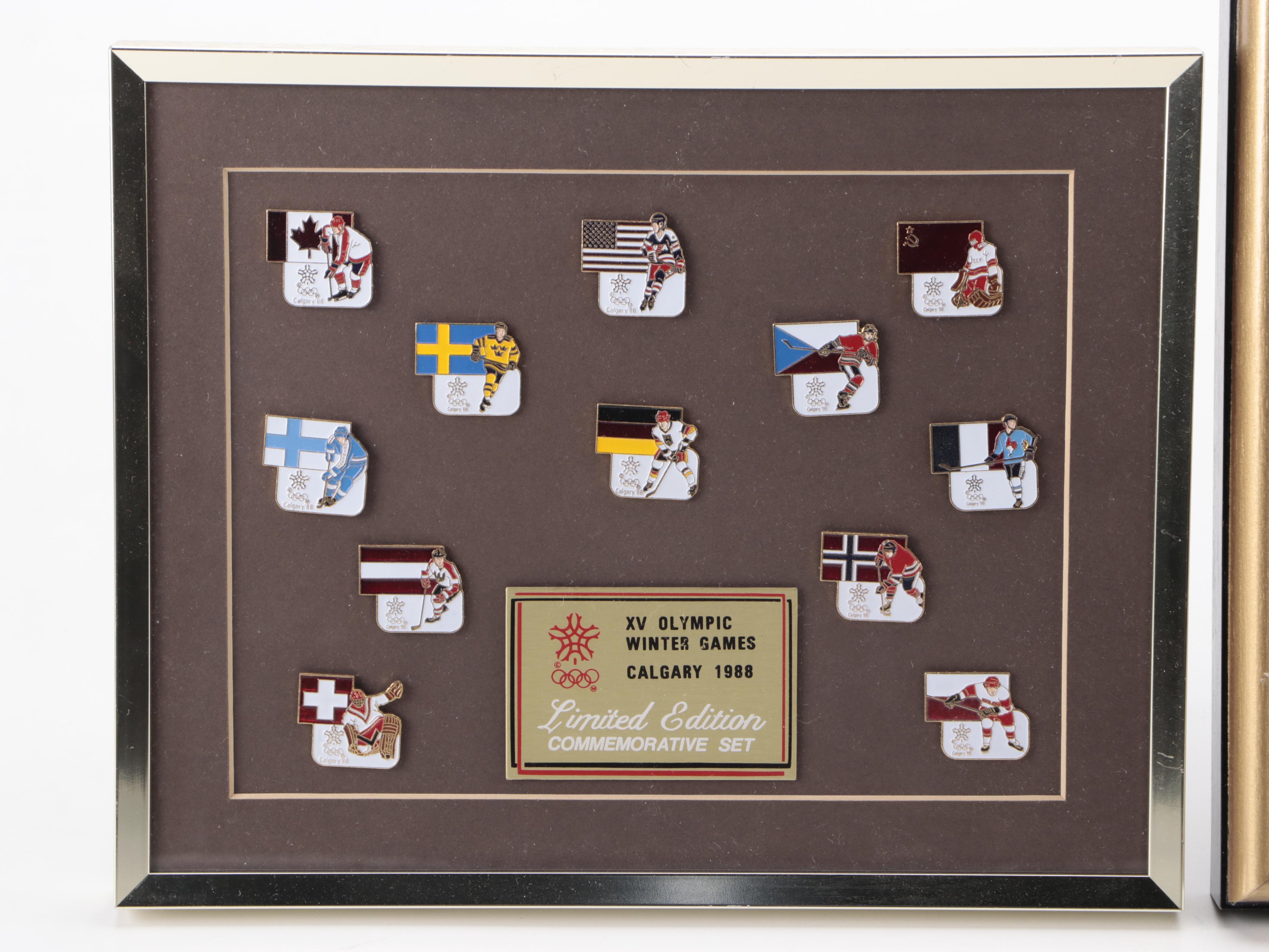 Games of the XVth Winter Olympics and More Winter Olympics Pinback Sets, 1980s