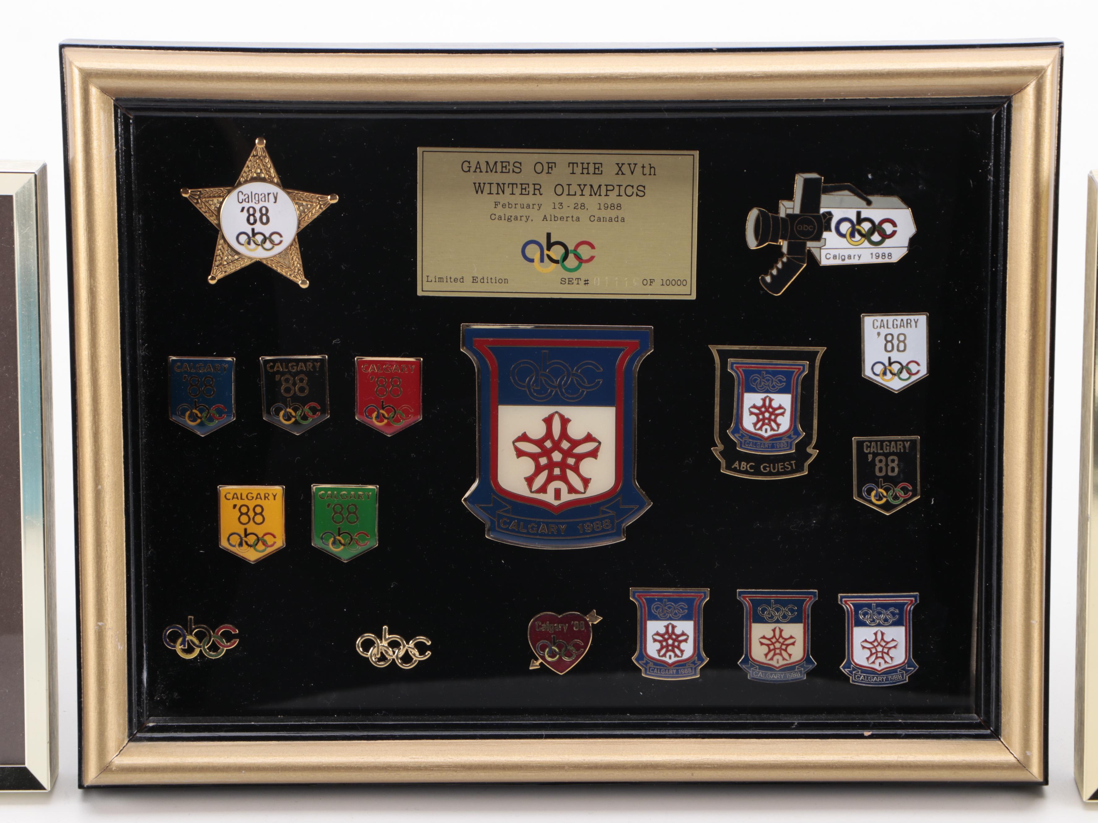 Games of the XVth Winter Olympics and More Winter Olympics Pinback Sets, 1980s