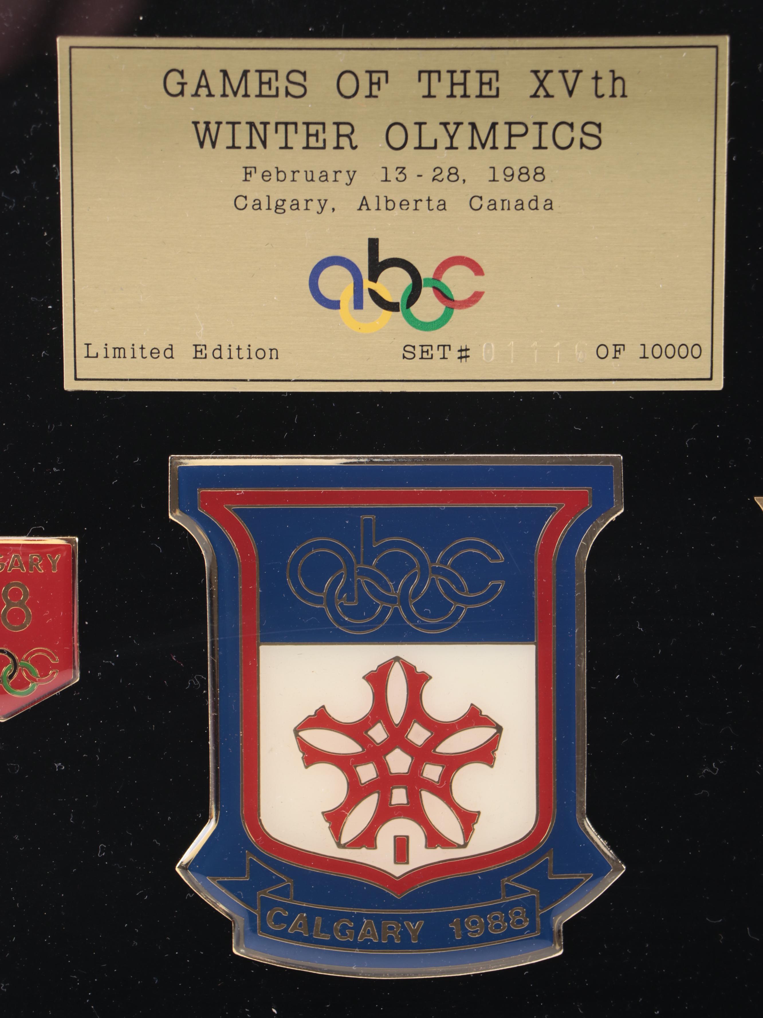 Games of the XVth Winter Olympics and More Winter Olympics Pinback Sets, 1980s
