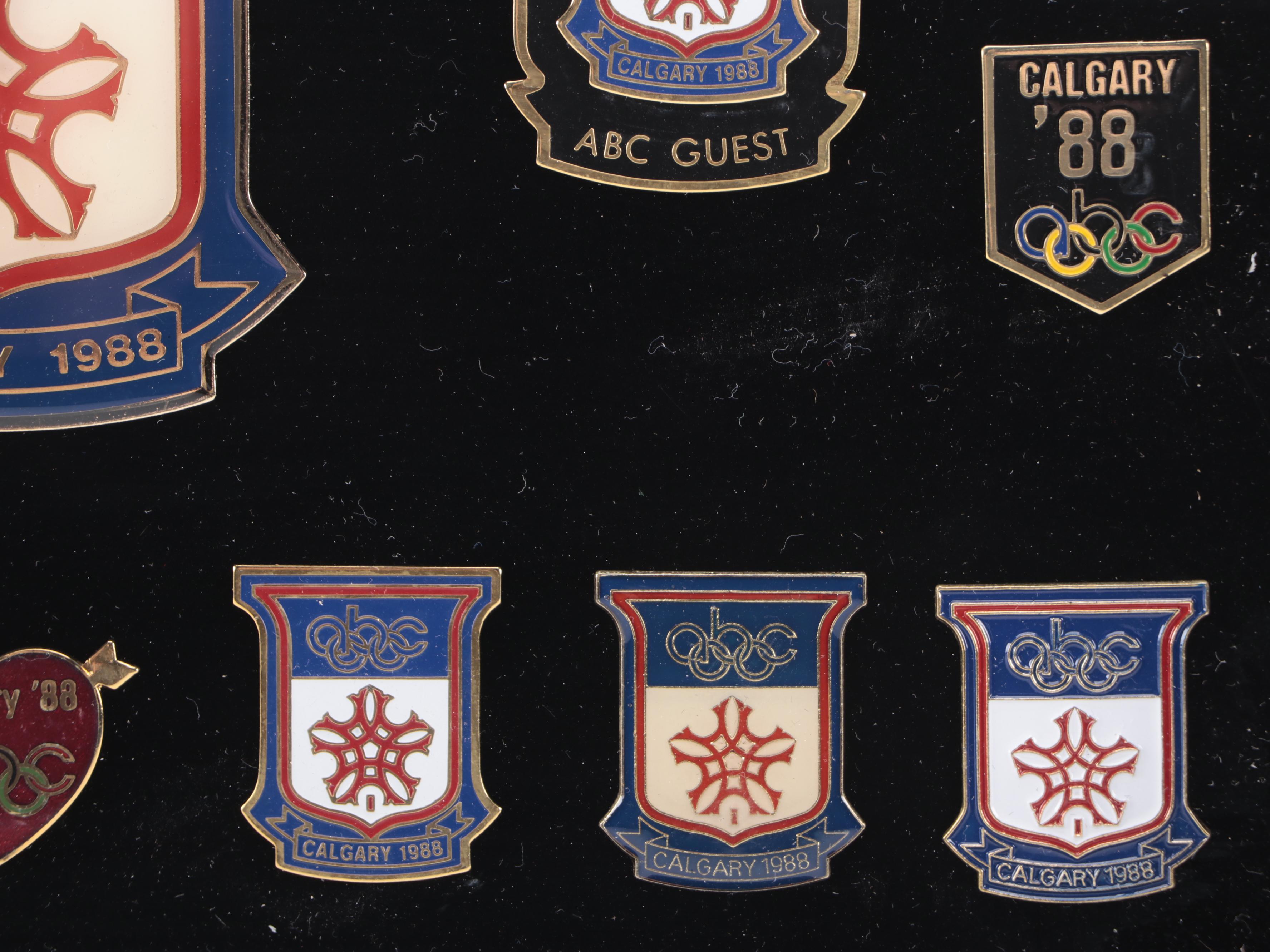 Games of the XVth Winter Olympics and More Winter Olympics Pinback Sets, 1980s