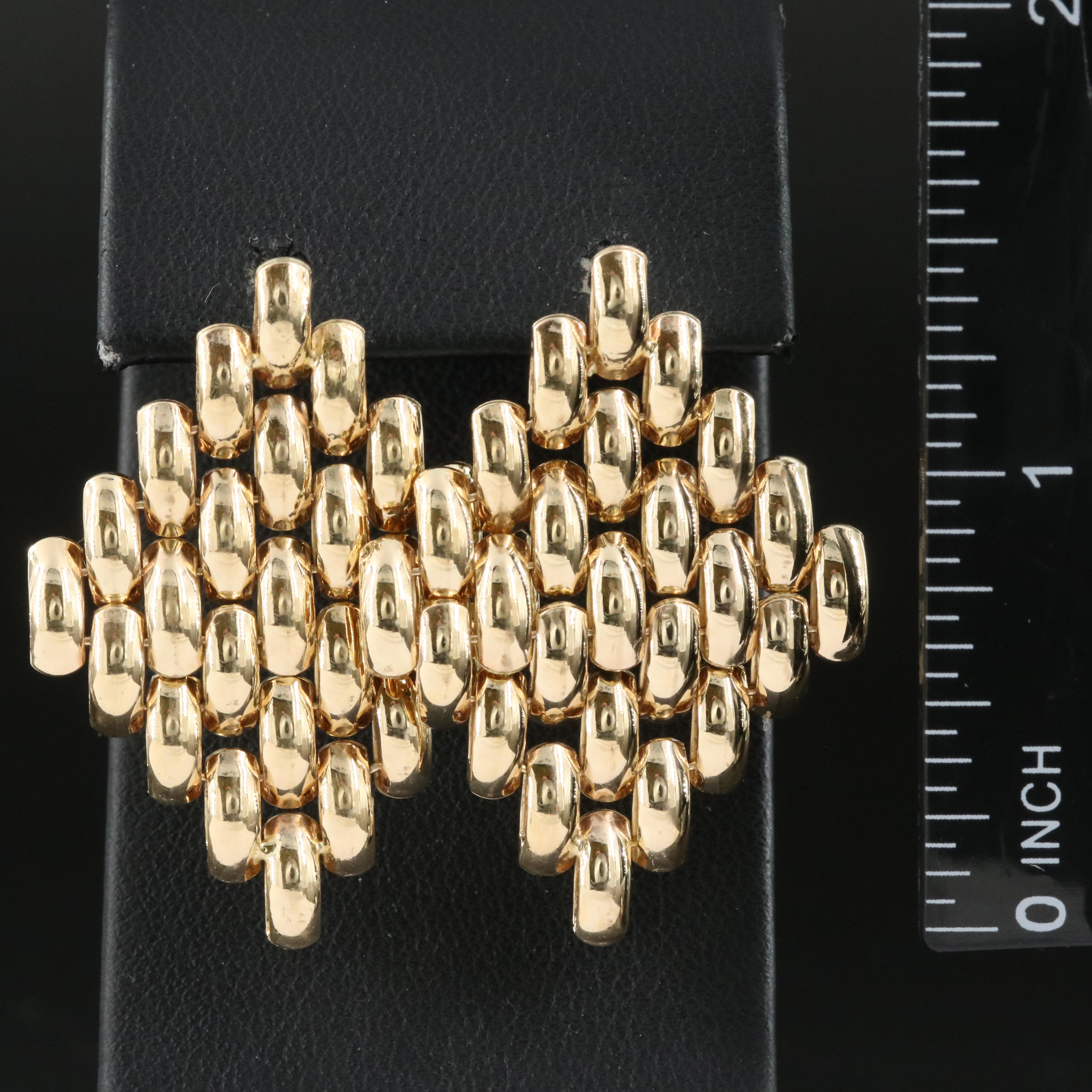 14K Panther Link Earrings