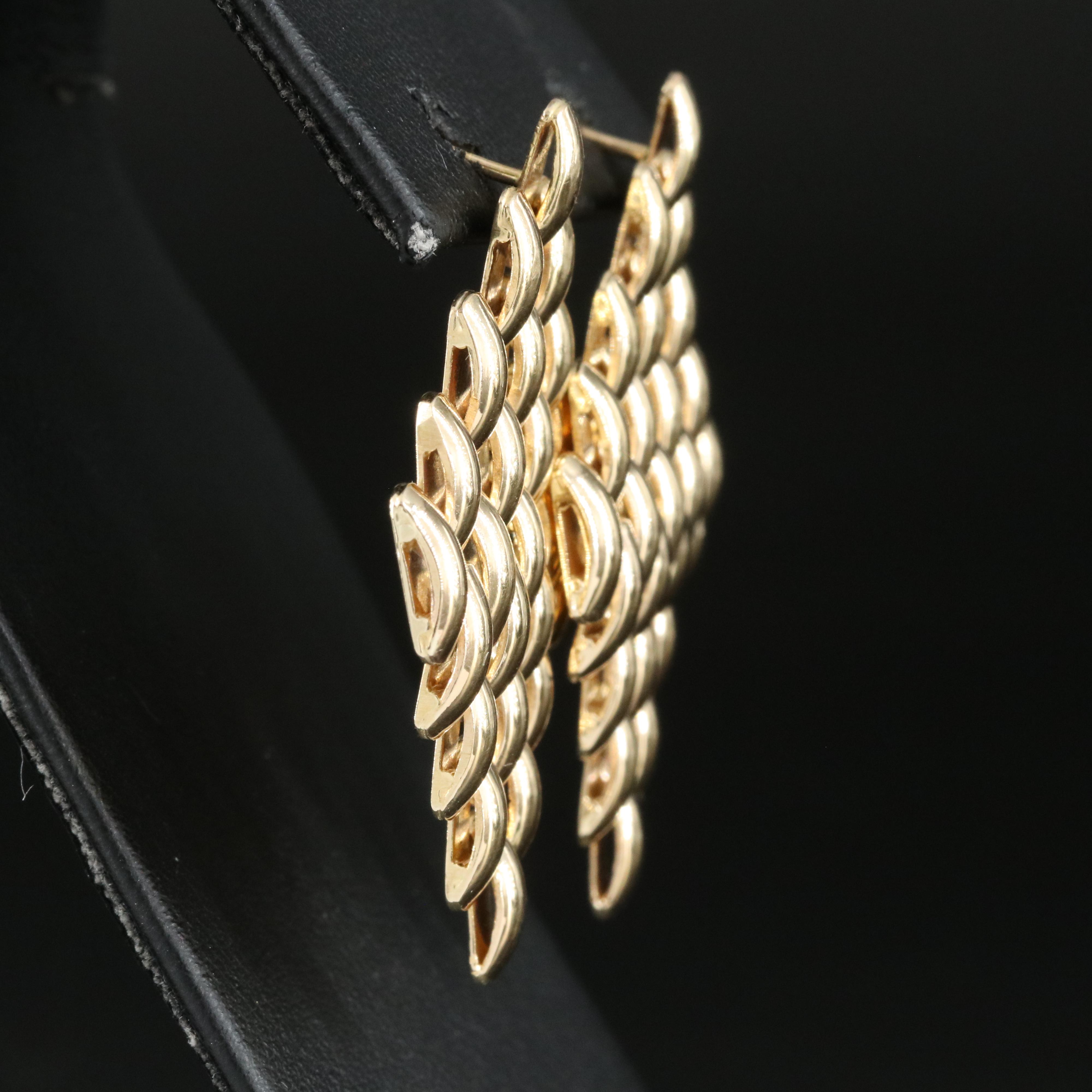 14K Panther Link Earrings